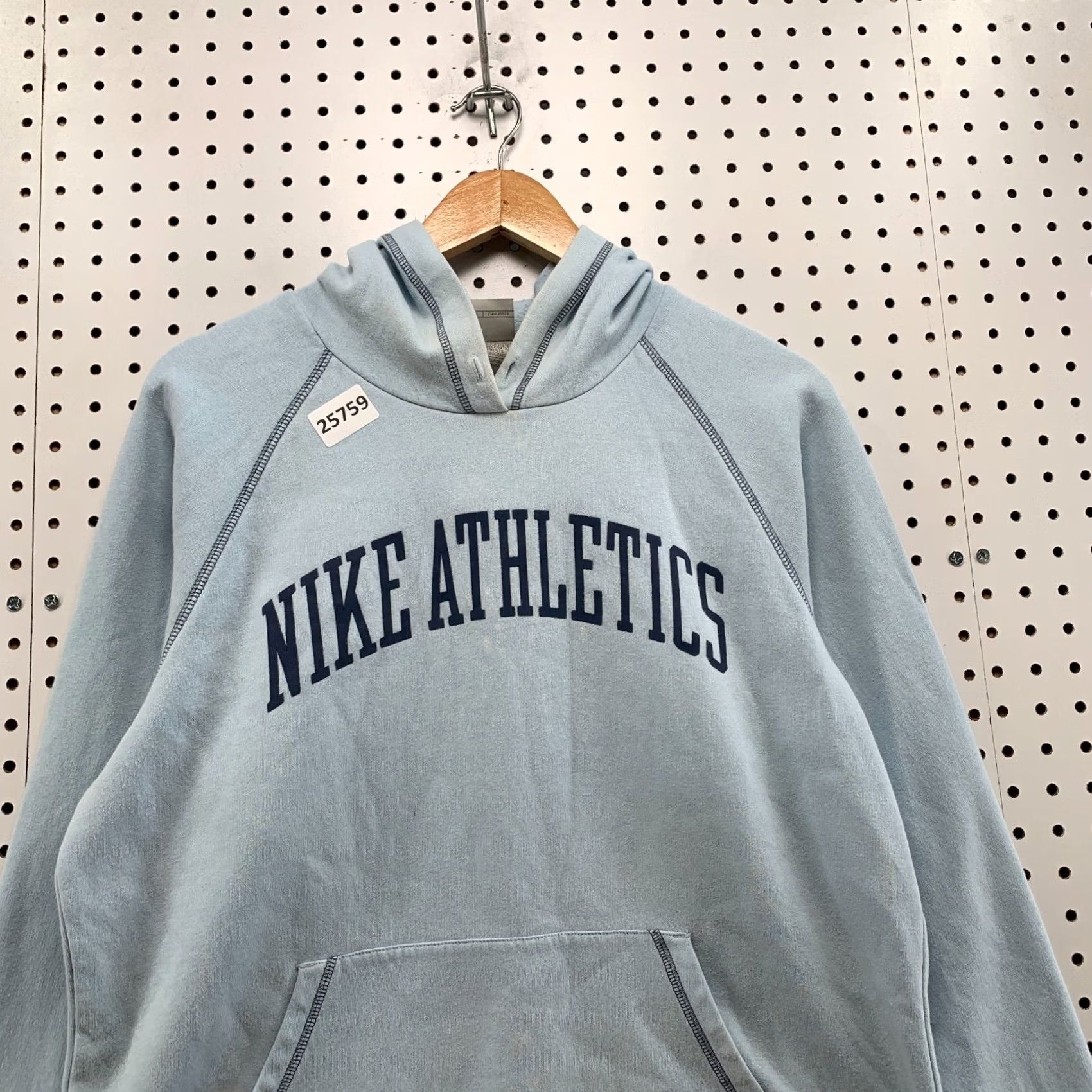 Nike VINTAGE Nike Athletics Hooded Sweatshirt Blue Women’s XL Pullover Y2K Size XL / US 12-14 / IT 48-50 - 5 Thumbnail