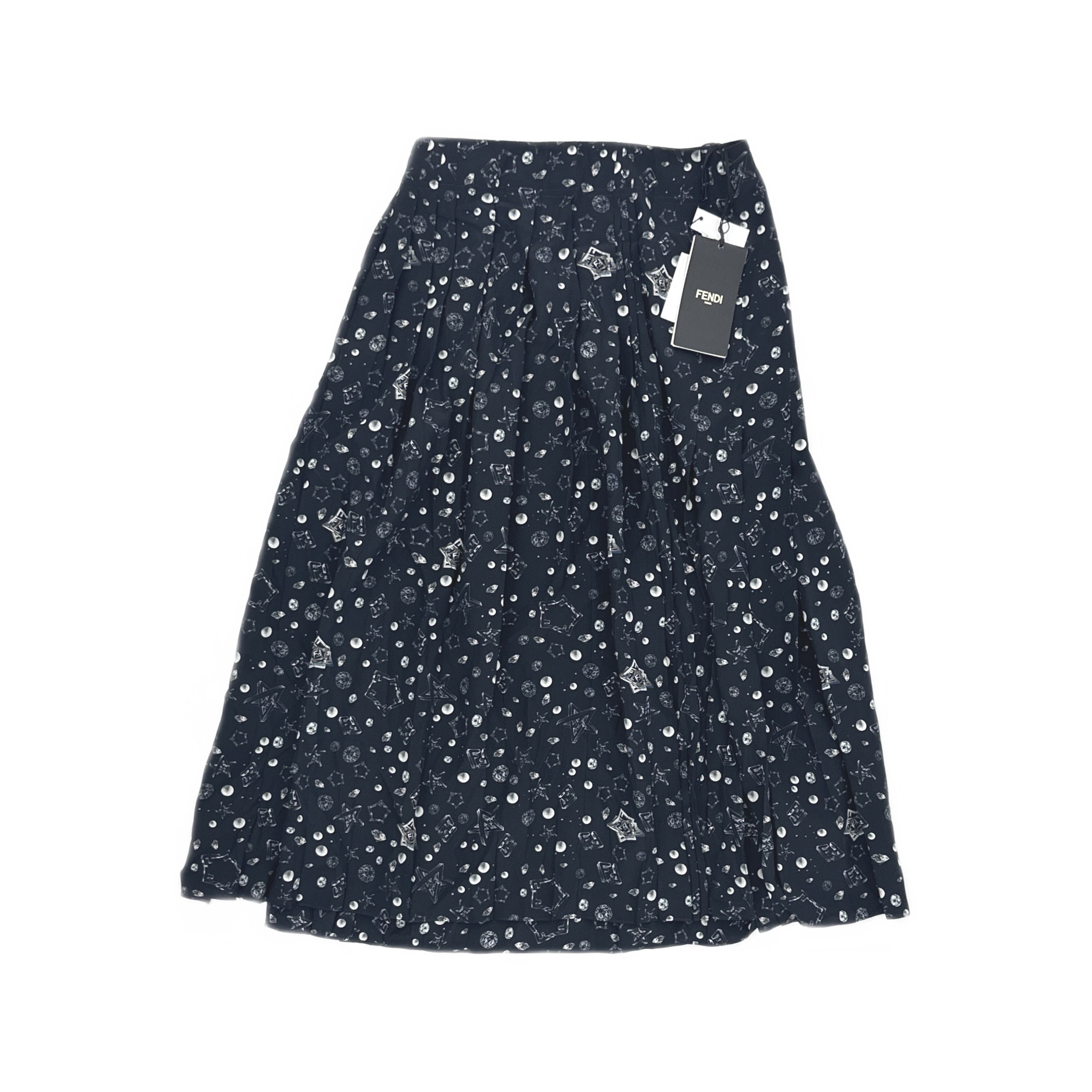 Fendi Fendi Star Print Silk Midi Skirt Size IT 36 Size 25" / US 0 / IT 36 - 1 Thumbnail