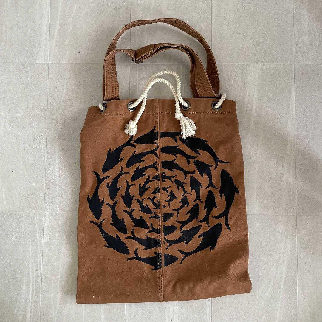image of Kapital 2 Way Canvas Backpack Bag in Brown, Men's