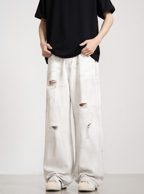 Japanese Brand Vintage washed distressed loose ripped jeans y2k Size US 32 / EU 48 - 3 Thumbnail