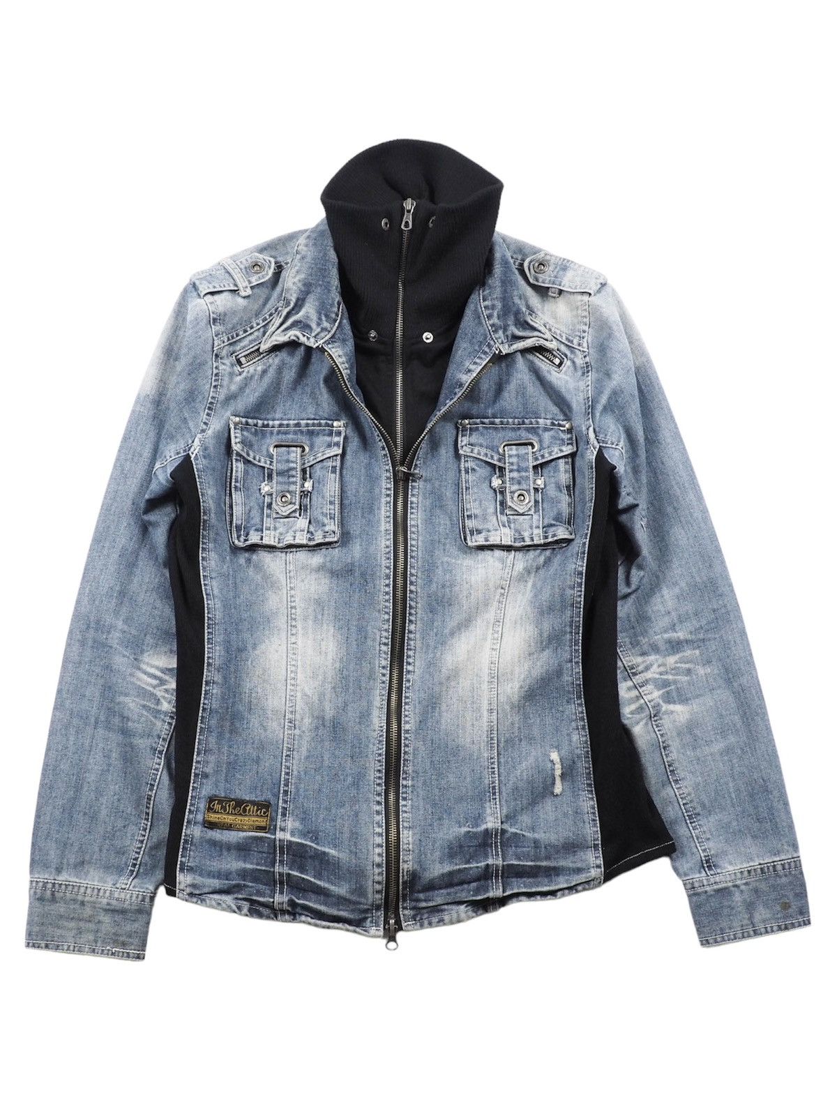 image of In The Attic 2Layer Bondage Jacket in Denim, Men's (Size Large)
