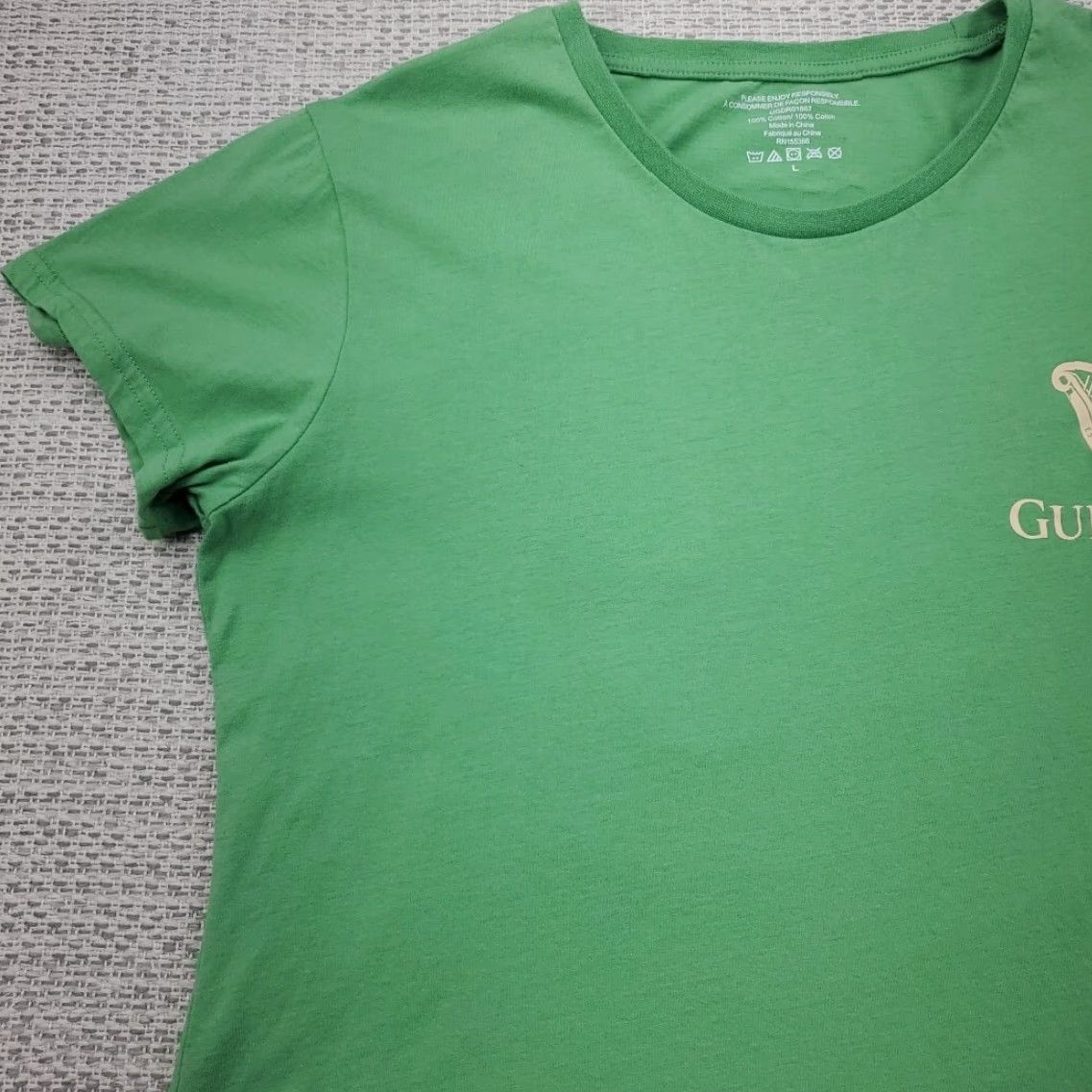 Vintage Guinness T-Shirt Womens Large L Green Beer Irish Casual Knit 100% Cotton Short Sleeve Cap Sleeve Regular Fit Size L / US 10 / IT 46 - 5 Thumbnail