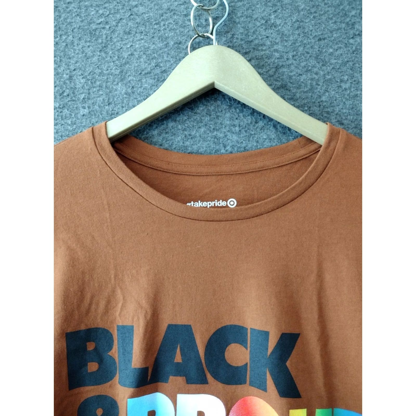 Vintage #takepride T-Shirt Unisex Adult M Brown Black Pride Graphic Tee Size US M / EU 48-50 / 2 - 7 Thumbnail