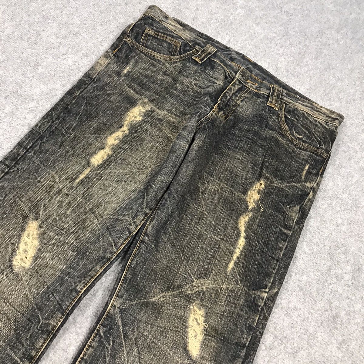 Japanese Brand × Le Grande Bleu (L.G.B.) DISTRESSED STYLE FLARE JENAS SEMANTICDESIGN BOOT CUT PANTS Size US 33 - 8 Thumbnail