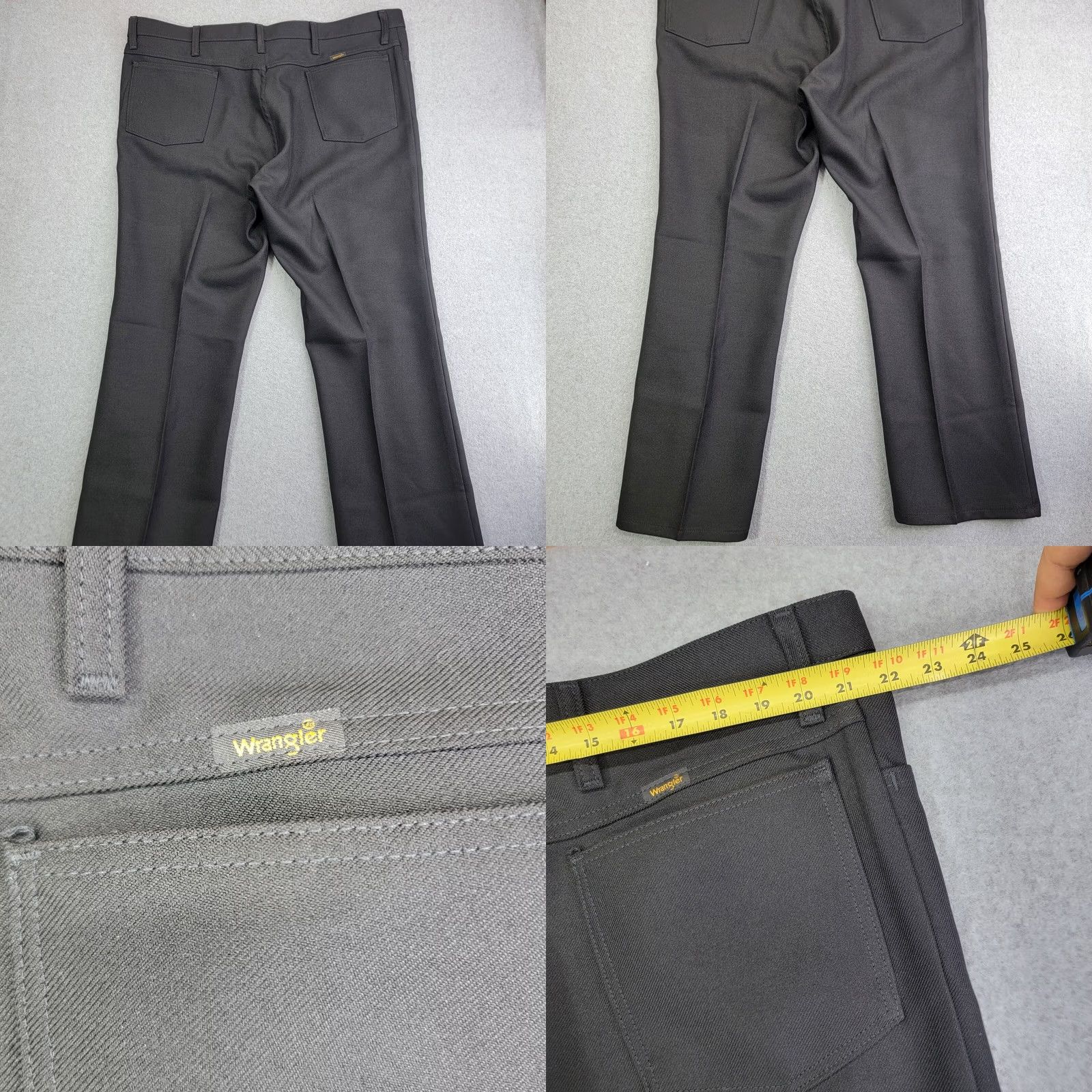 Wrangler VINTAGE Wrangler Jeans Mens W44 L30 Black Wrancher Trousers 82BK Polyester Wrangler 82BK 90s Retro USA Jeans Mens Regular Straight 44x30 Black Size US 44 / EU 60 - 8 Thumbnail