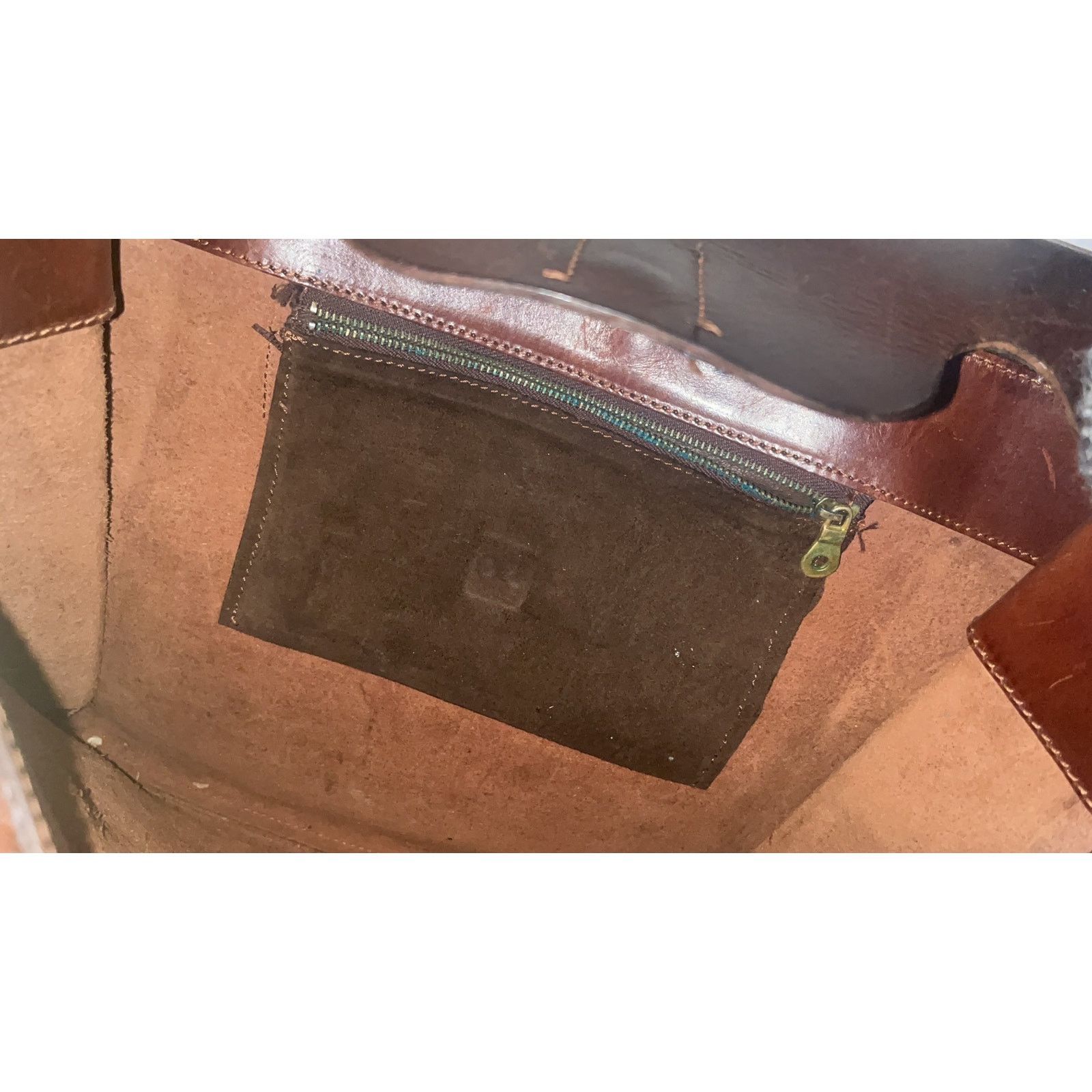 Other Vintage Handmade, Brown Leather Shoulder Bag Flap Closure Size ONE SIZE - 9 Thumbnail