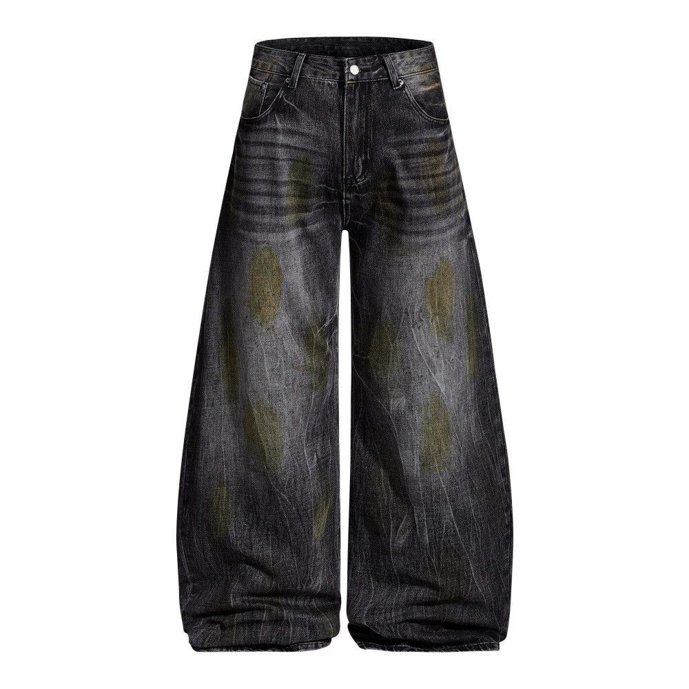 Vintage Men's loose trendy washed dirty distressed jeans Size US 32 / EU 48 - 1 Thumbnail