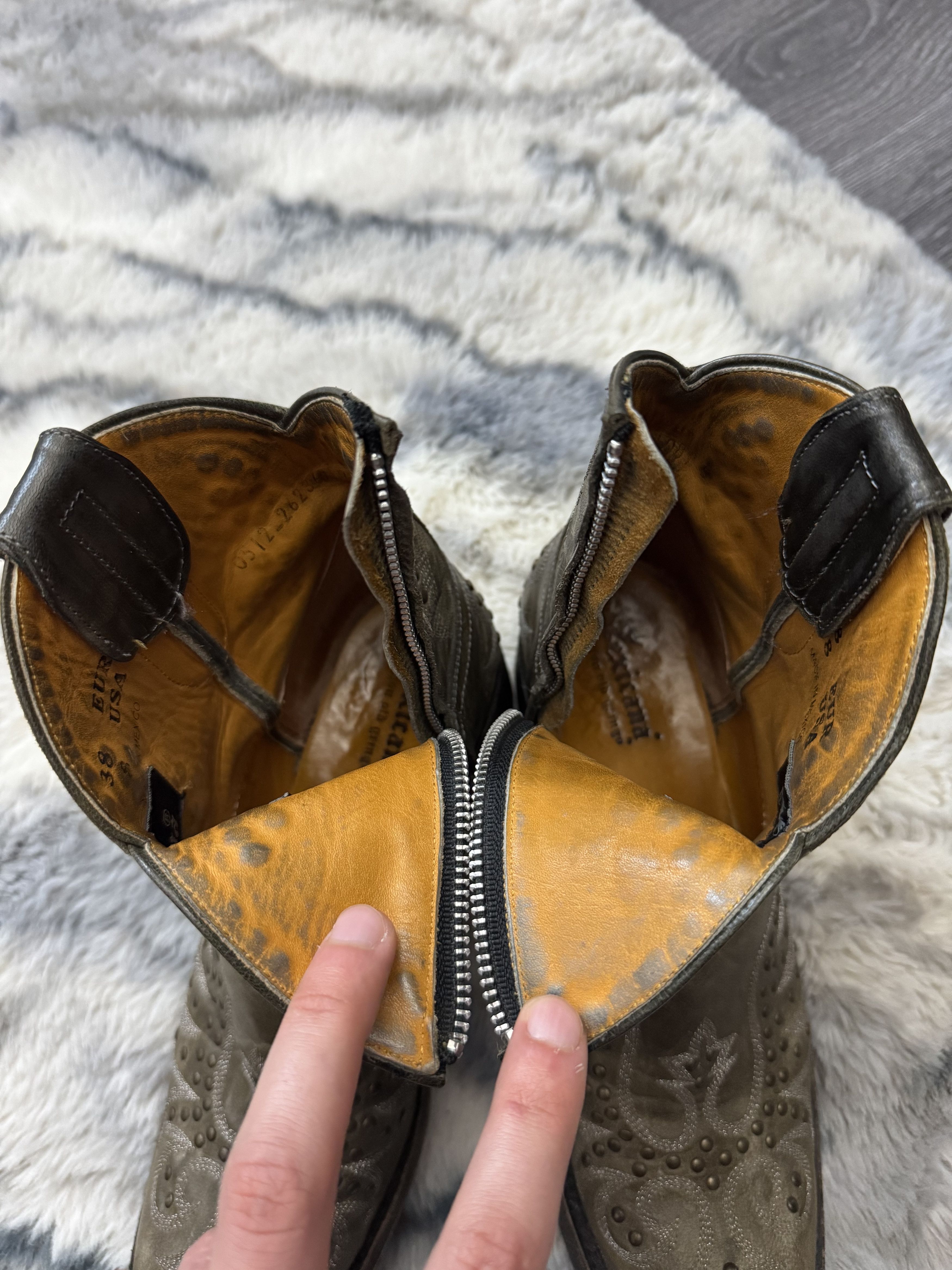 Old Gringo MEXICANA OLD GRINGO Leather Ankle Boot Studded Western Size US 8 / IT 38 - 10 Thumbnail