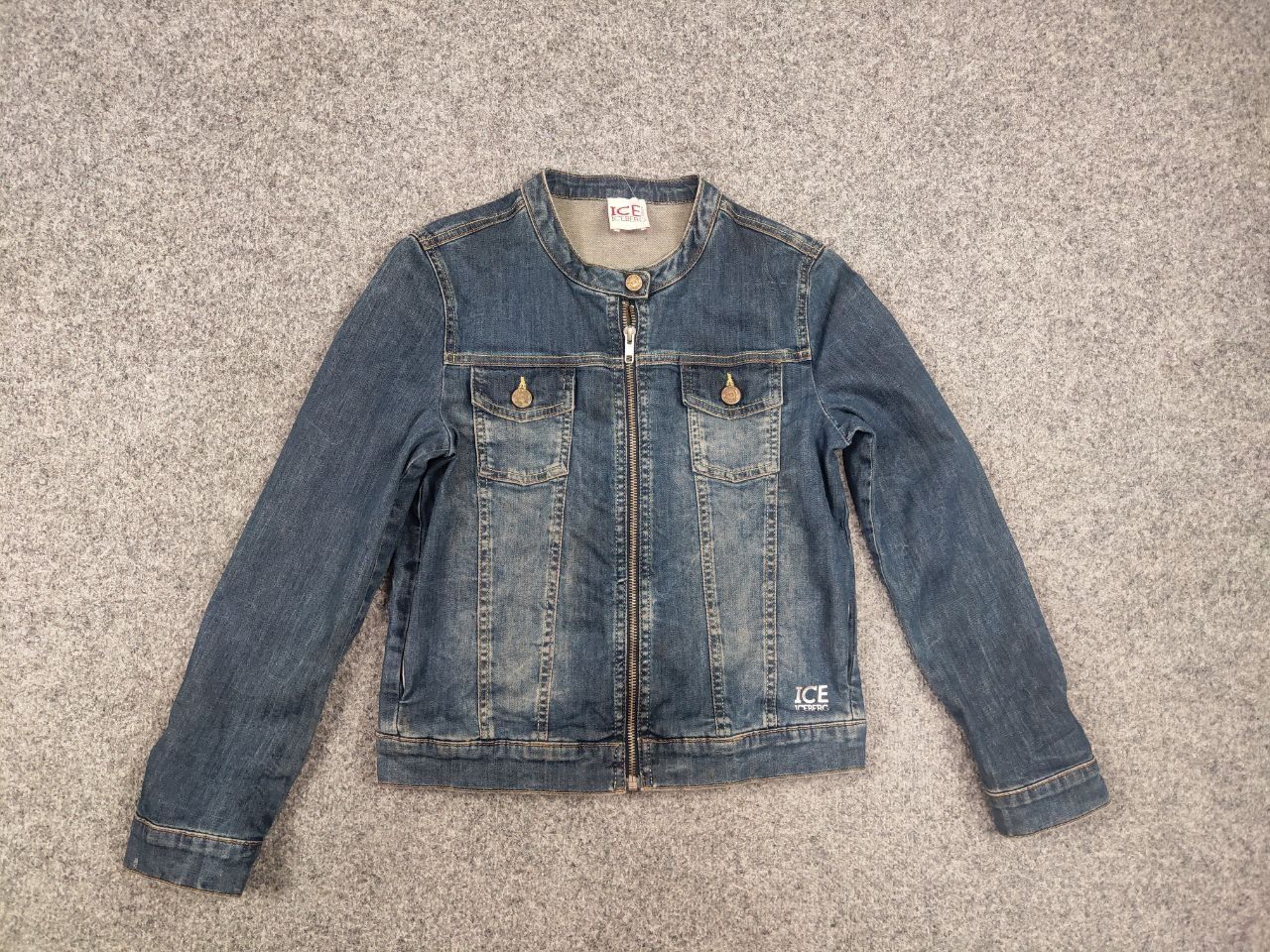 Iceberg Vintage Ice Iceberg Womens Junior Denim Pocket Zip up Jacket Size XS / US 0-2 / IT 36-38 - 2 Thumbnail