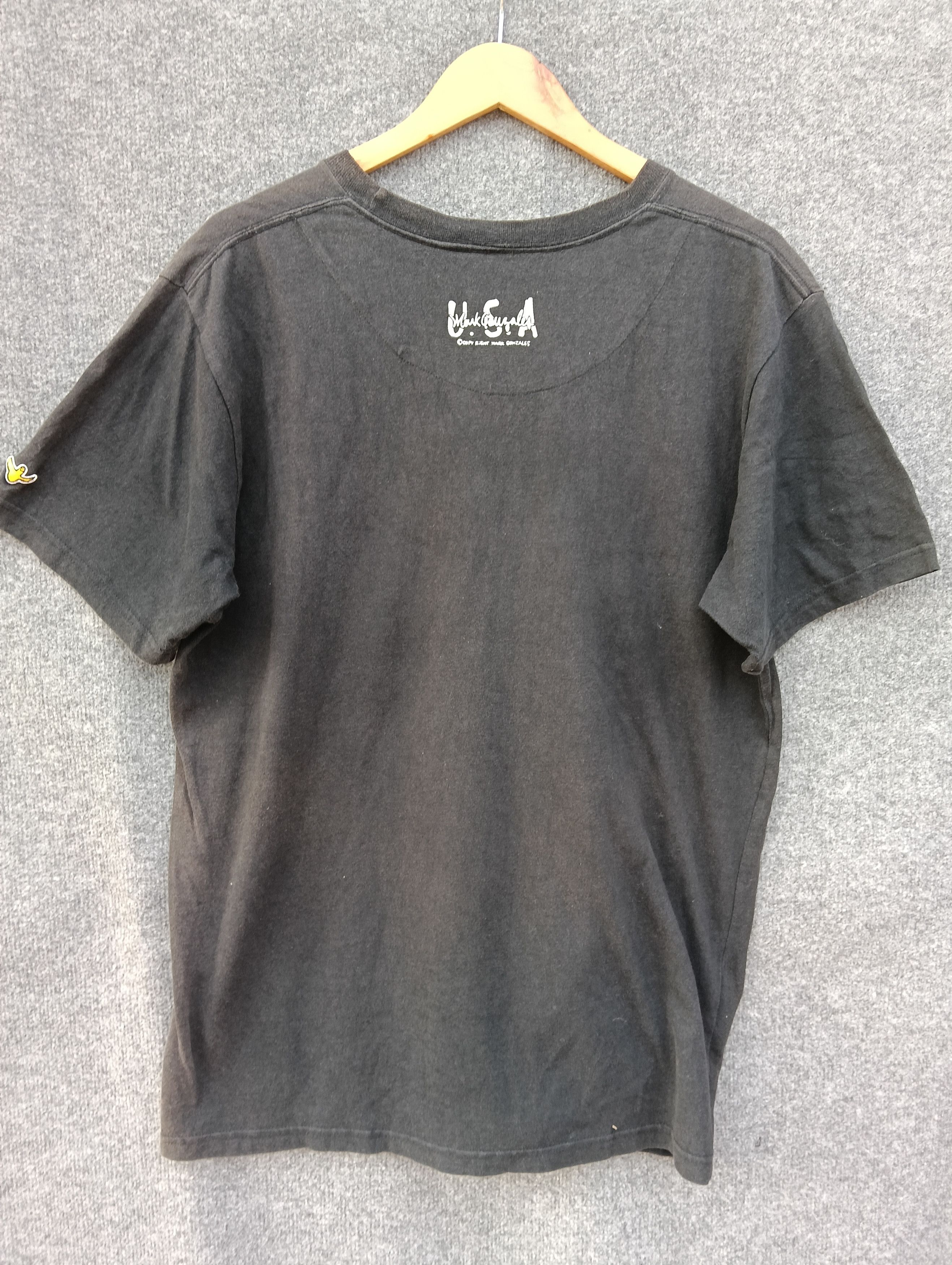 Welcome Skateboards Mark Gonzales x Back Number Faded Black T-shirt Size US XL / EU 56 / 4 - 9 Thumbnail