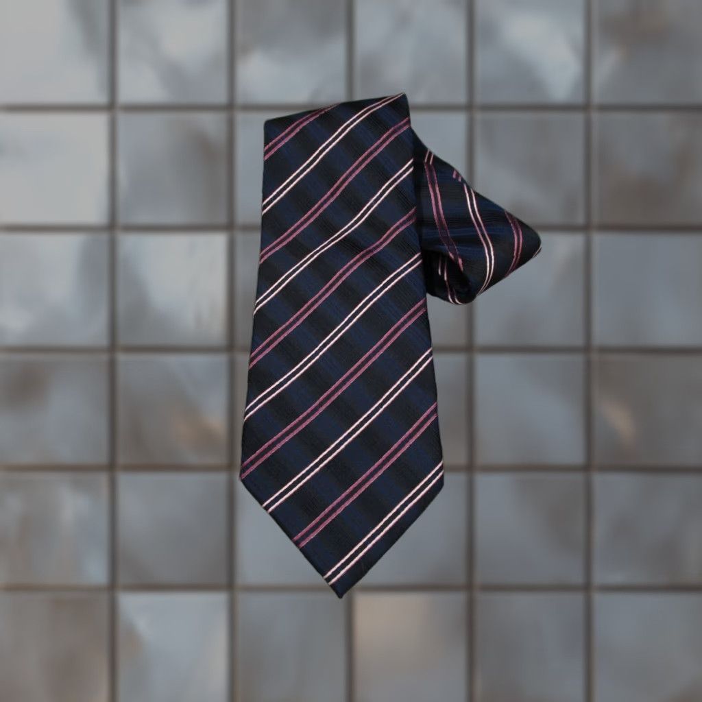 Ermenegildo Zegna Ermenegildo Zegna Silk Tie Mens Blue Striped Classic Size Italy Made Designer Size ONE SIZE - 1 Thumbnail