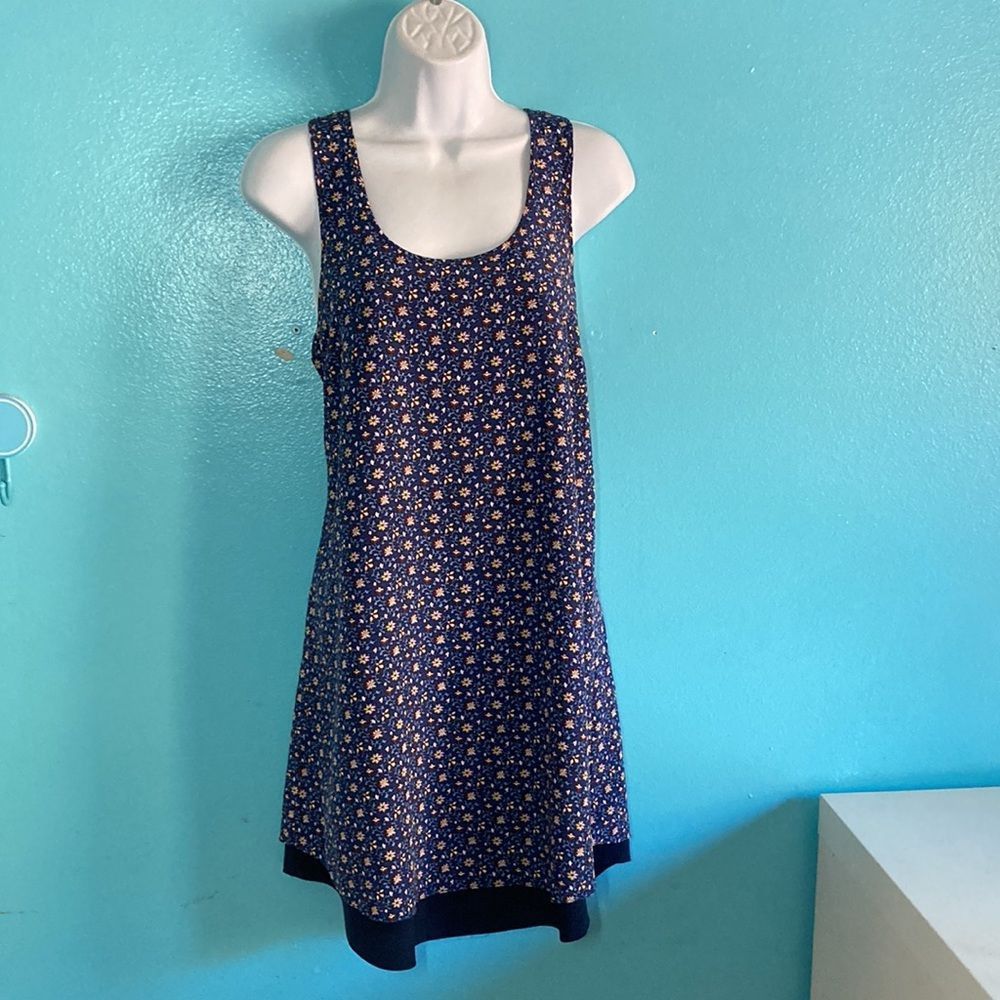 Tory Burch Tori Burch Womens Size XS Blue Floral Silk Mini Sheath Dress Size XS / US 0-2 / IT 36-38 - 7 Thumbnail