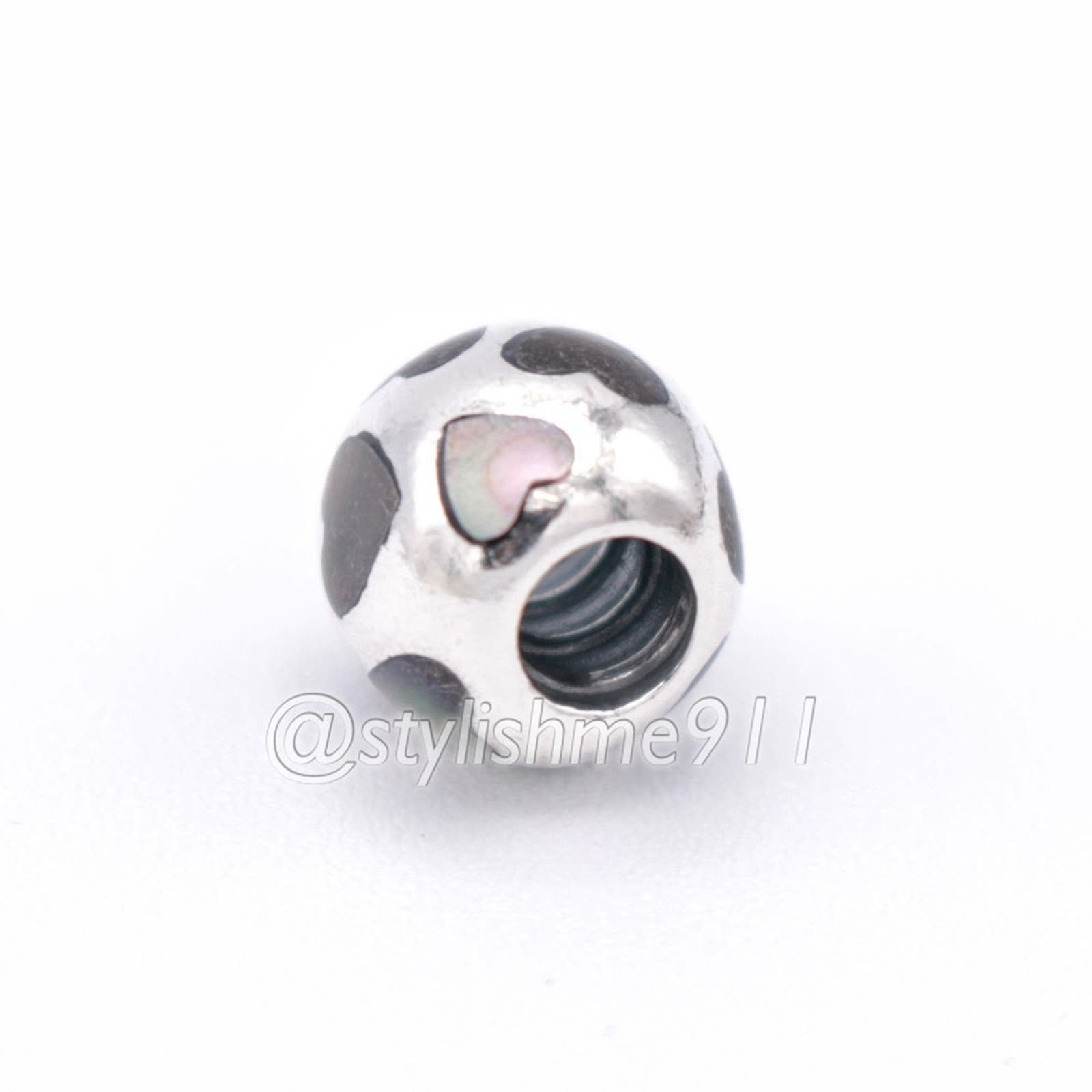 pandora Authentic PANDORA Love Me Black Mother of Pearl Charm Size ONE SIZE - 7 Thumbnail