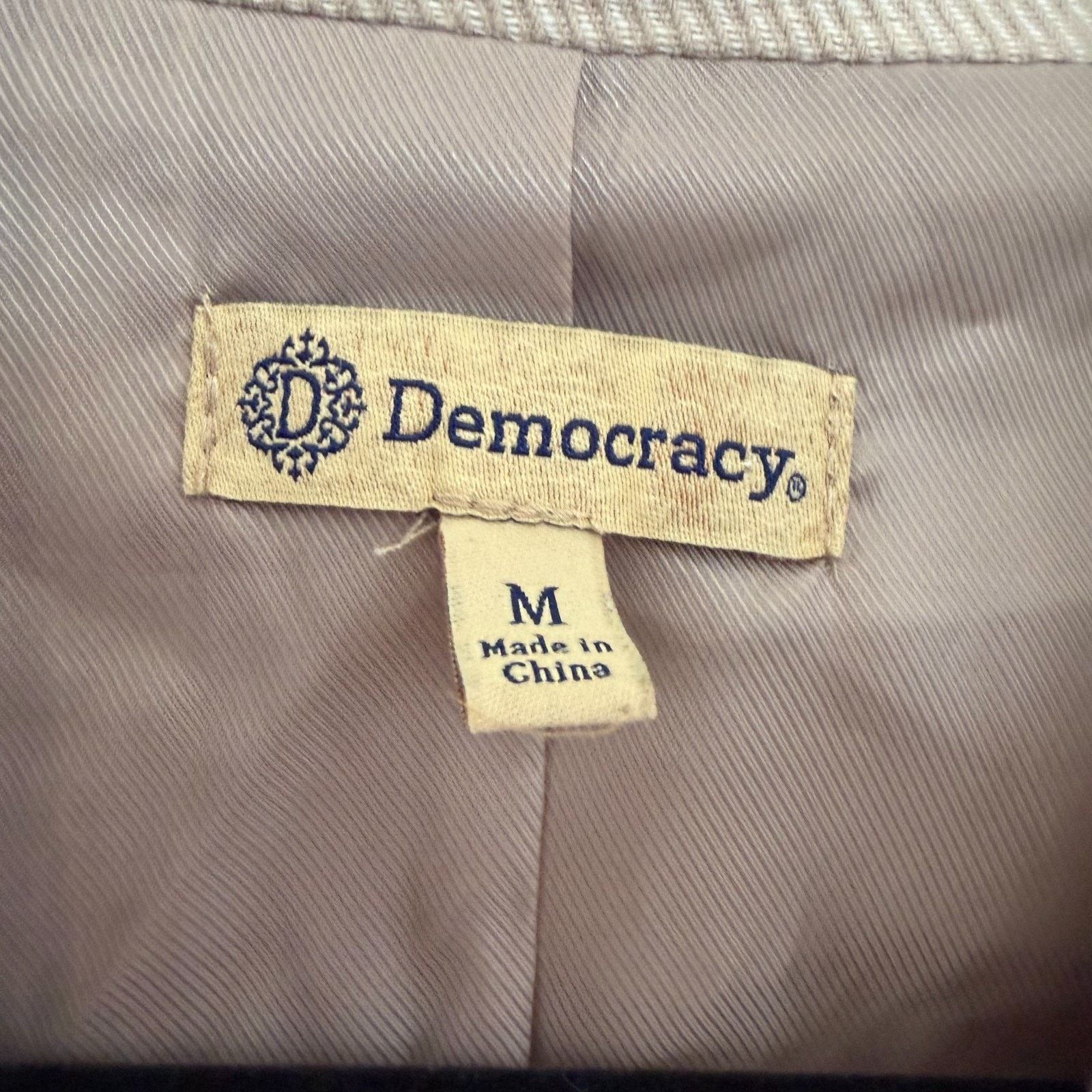 Other Democracy Tan Cotton Blazer Women’s Medium Double Breasted Size 36R - 5 Thumbnail
