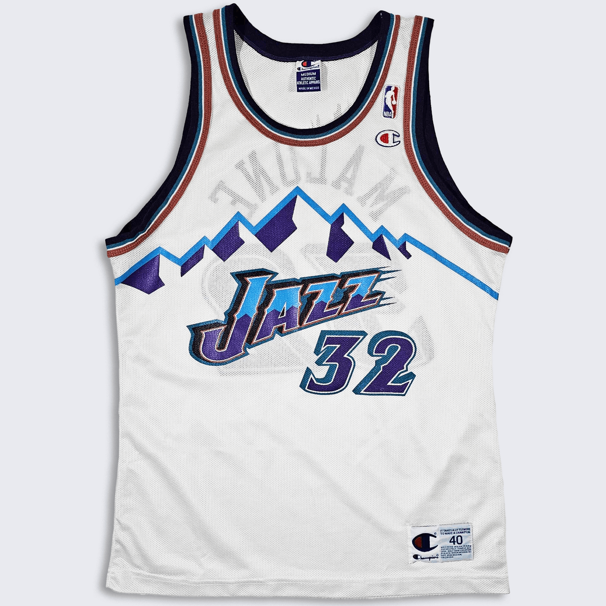 Utah Jazz Vintage 90s Malone Champion Basketball Jersey - Main Image