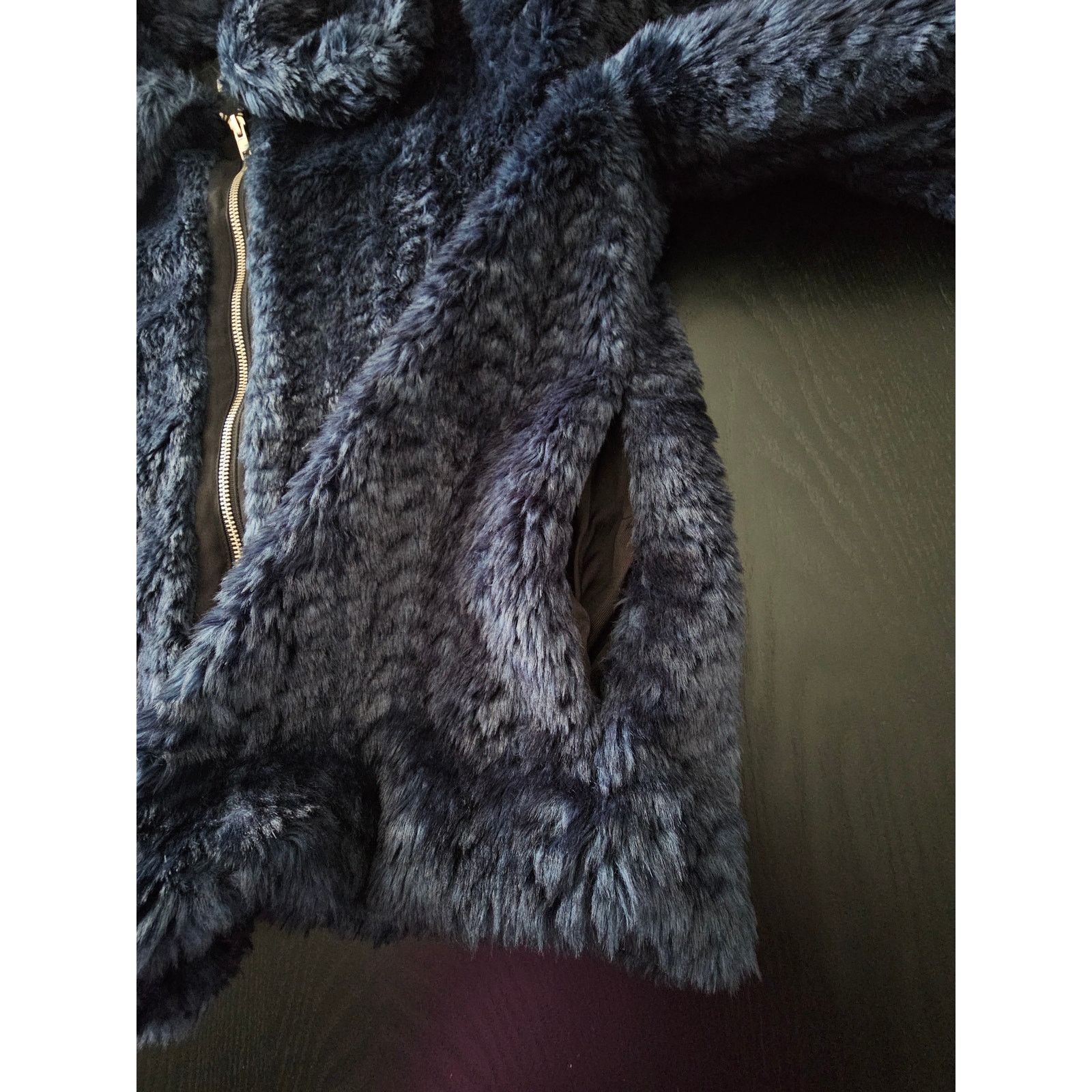 Reformation REFORMATION Blue Zip Closure Collared Faux Fur Jacket XL Size XL / US 12-14 / IT 48-50 - 7 Thumbnail