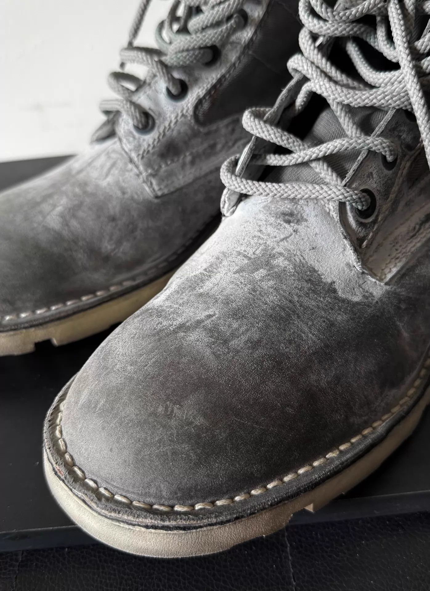 Dirk Bikkembergs Dirk B 00s Distressed Painted Cement Gray Military Boot 42 Size US 9 / EU 42 - 3 Thumbnail