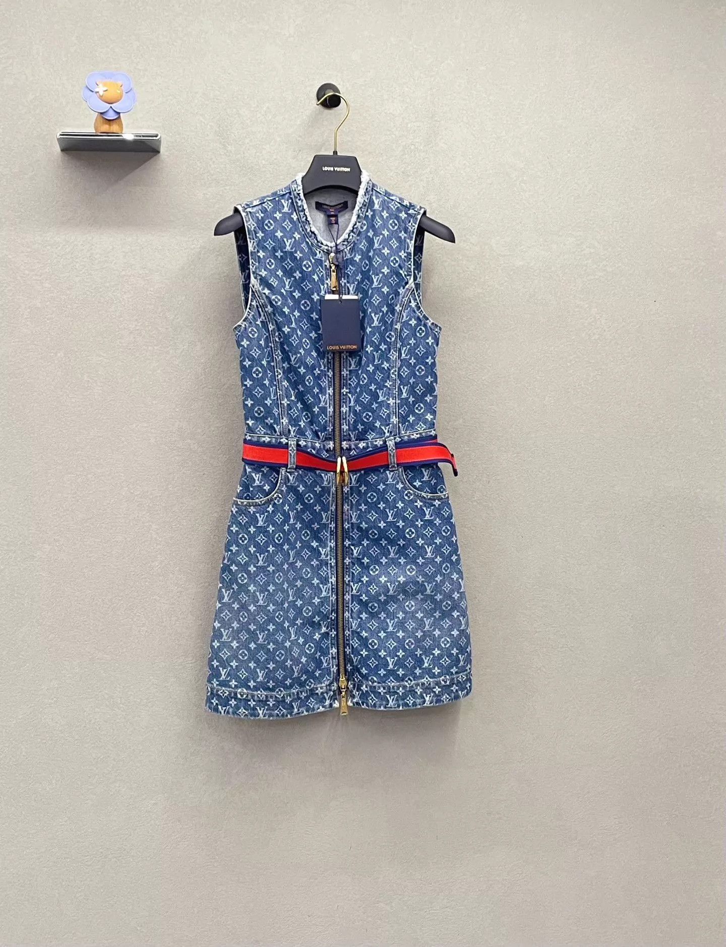 Louis Vuitton LV Monogram Print Crew Neck Zip Dress Belted 34 Size XS / US 0-2 / IT 36-38 - 3 Thumbnail
