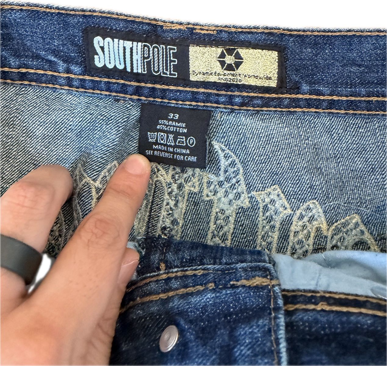Southpole Vintage Gold Embroidery Southpole Jeans Size US 33 - 8 Thumbnail