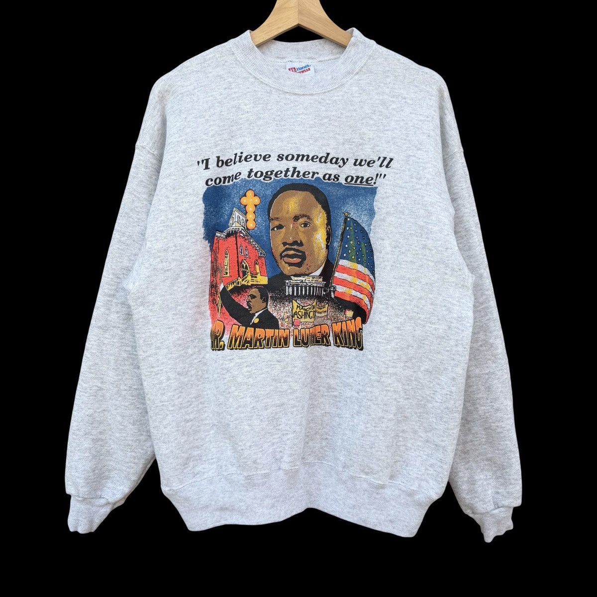 Other Vintage 90s Martin Luther King Jr. Gray Sweatshirt Size XL Size US XL / EU 56 / 4 - 1 Thumbnail