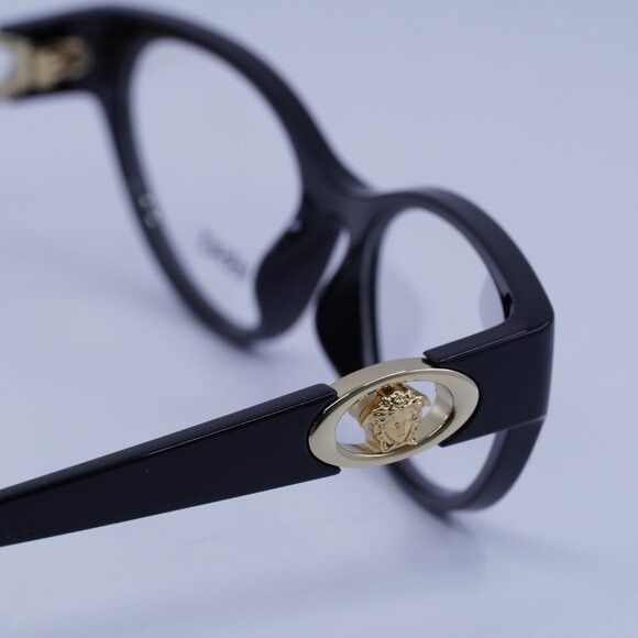 Versace Versace VE3372U GB1 Eyeglasses Shiny Black 54mm Cat Eye Size ONE SIZE - 7 Thumbnail