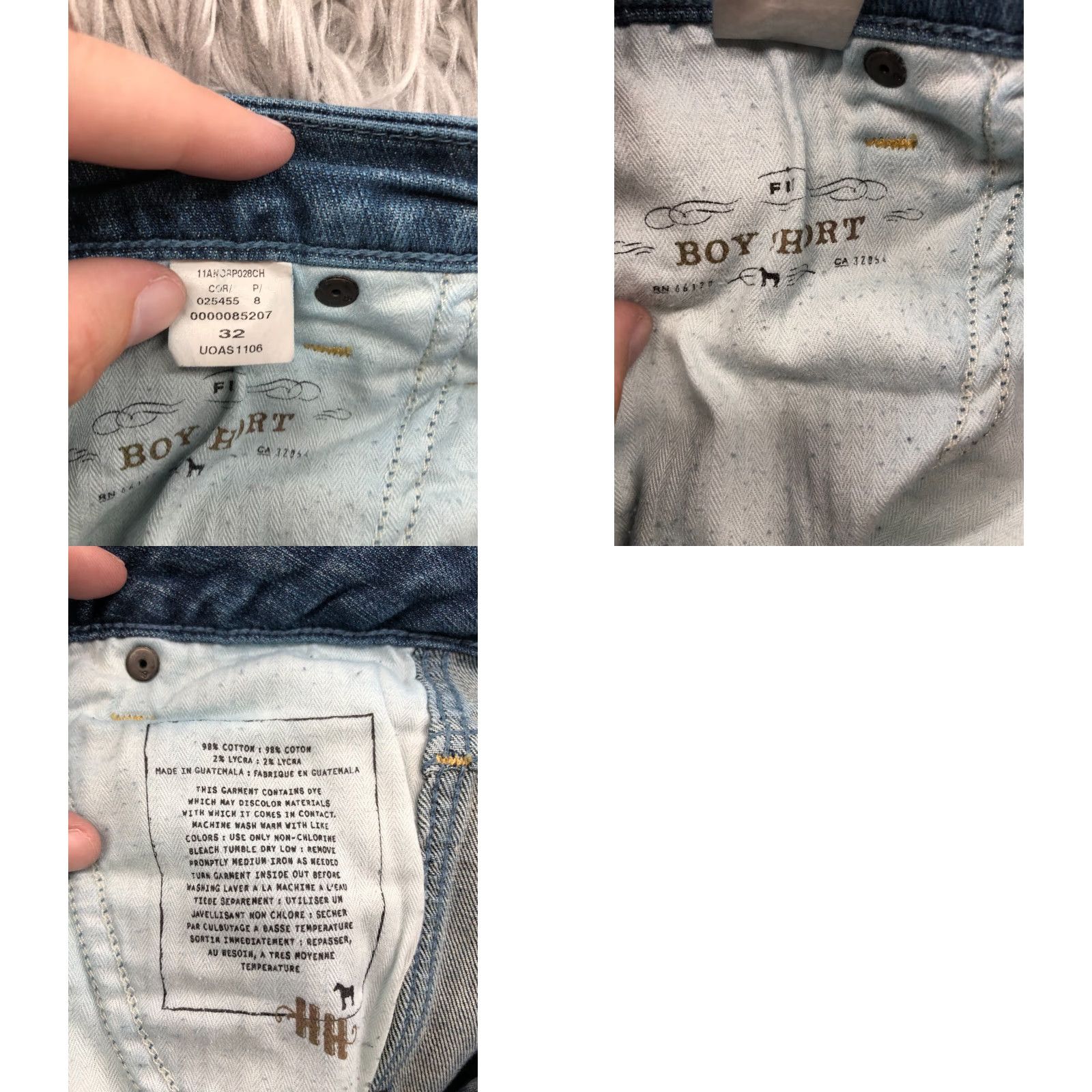 Denime Holding Horses Womens Bermuda Shorts Boy Pattern 5-Pocket Denim Dark Wash Mid Rise Blue Size 32 Jeans Size 24" / US 00 / IT 34 - 8 Thumbnail