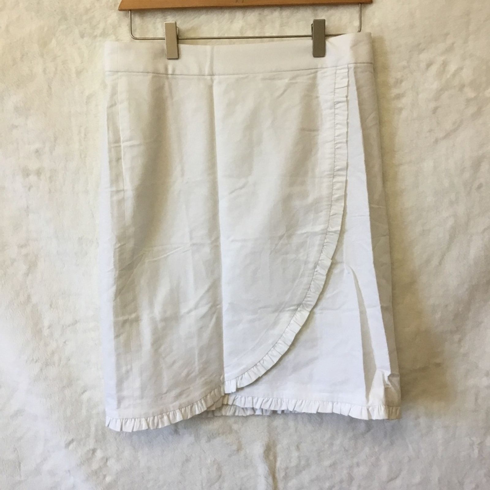 J.Crew J, Crew White Wrap Ruffle Tulip Skirt Size 27" / US 4 / IT 40 - 2 Thumbnail