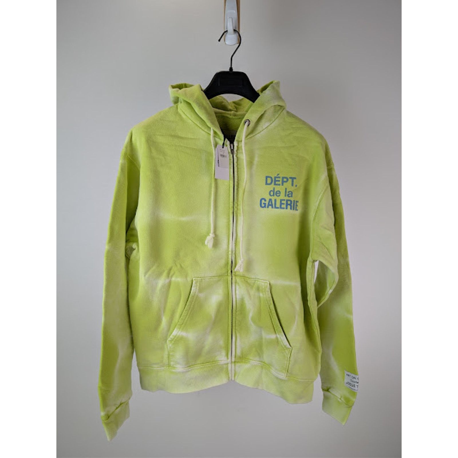 Gallery Dept. o1rshd1 French Logo Zip Up Hoodie in Lime Green XL Size US XL / EU 56 / 4 - 1 Thumbnail