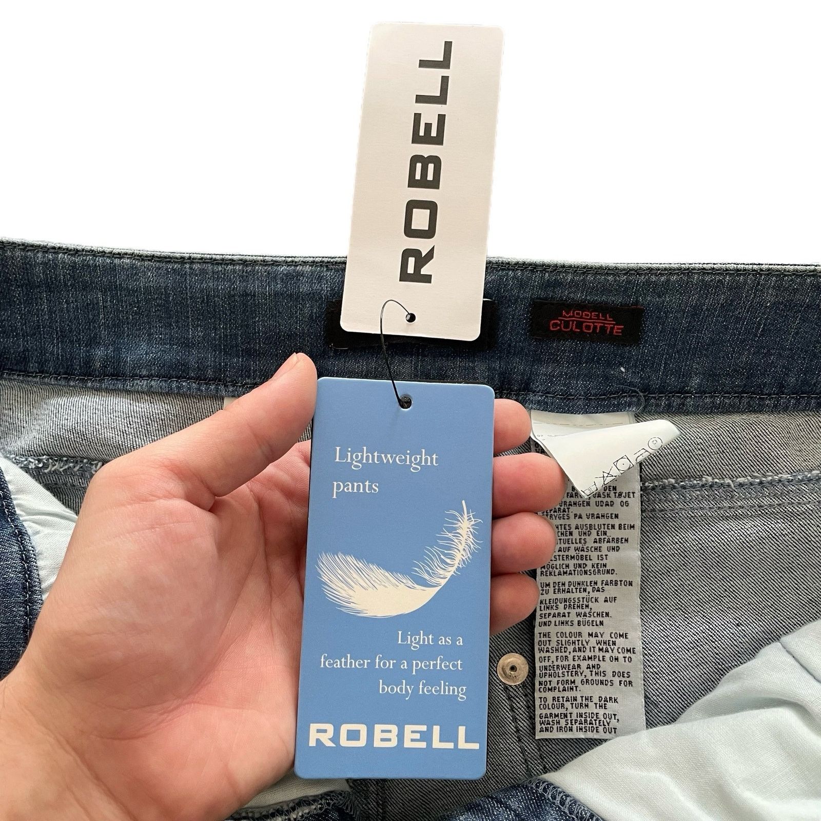 Other Robell Culotte Cropped Trouser Jeans Raw Hem 64 Blue Size 8 Size 30" / US 8 / IT 44 - 7 Thumbnail