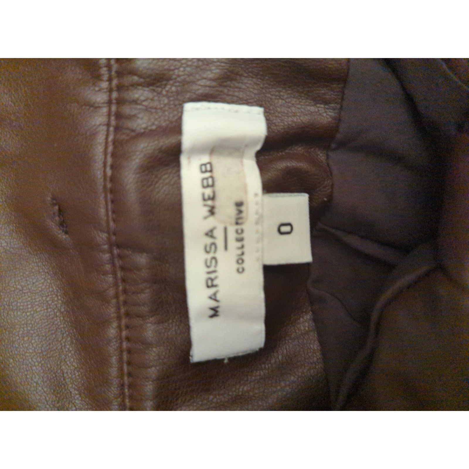 Marissa Webb RTR Marissa Webb Sz 0 Brown Split Faux Leather Belted Pants Size 25" / US 0 / IT 36 - 7 Thumbnail