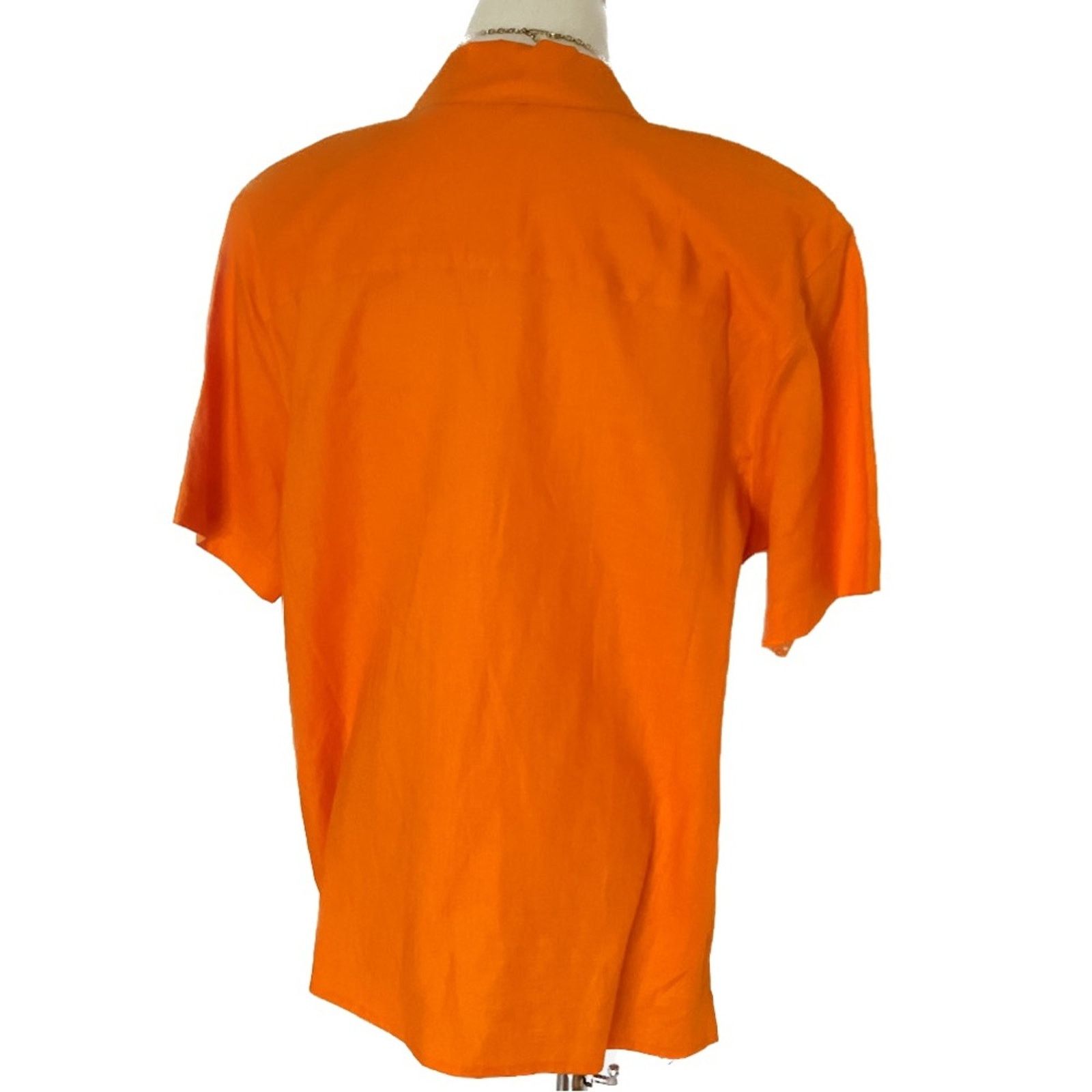 Vintage Vintage 90s 100% linen orange button-down blouse size 14 Size XL / US 12-14 / IT 48-50 - 6 Thumbnail