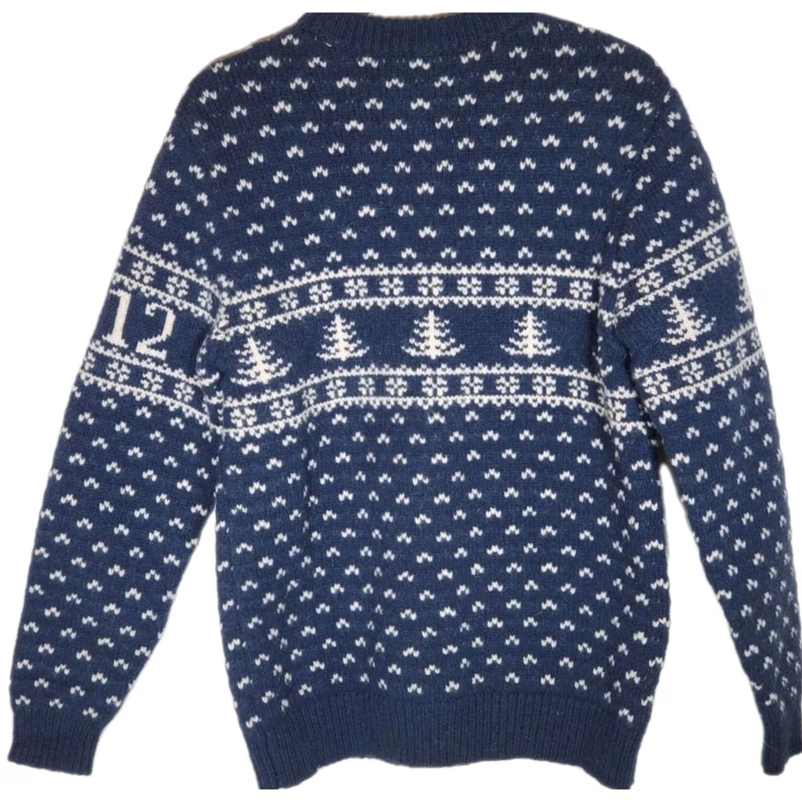 Vintage VINTAGE L.L.Bean Classic Ragg Lambs Wool Sweater Crewneck Navy Blue Men M Tall Logo Pattern Size US M / EU 48-50 / 2 - 3 Thumbnail