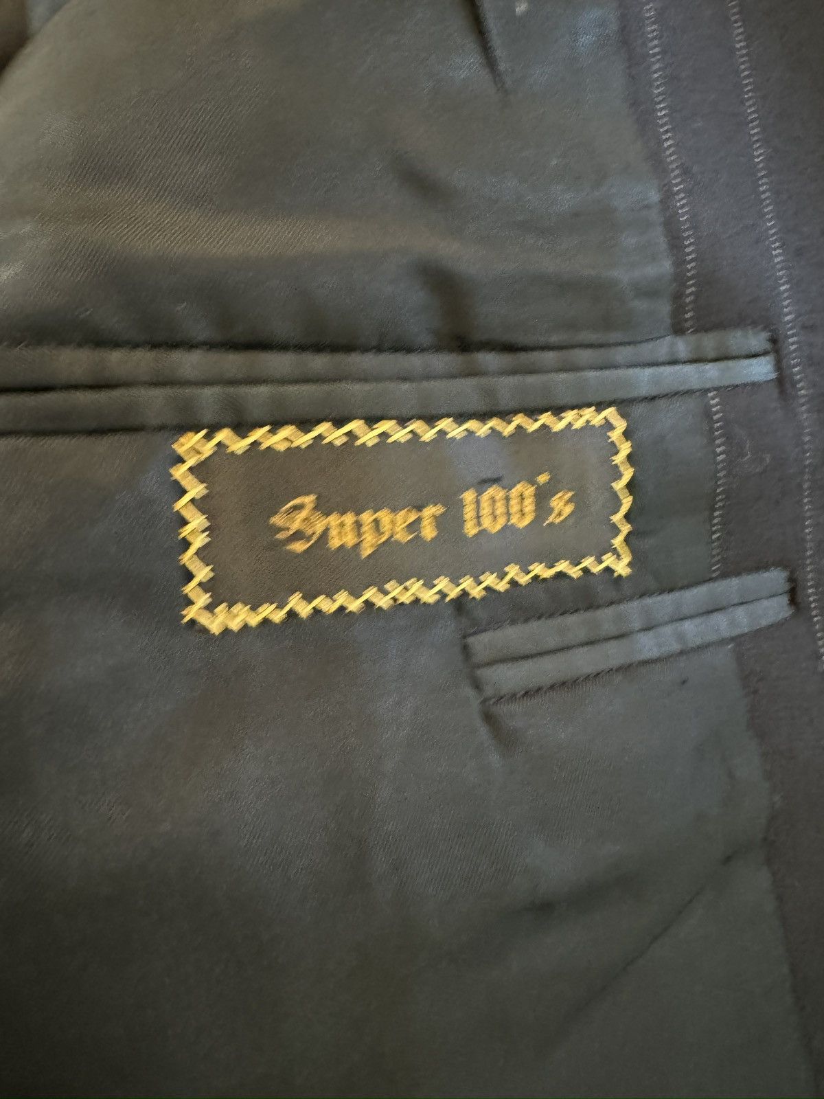 Oxxford Clothes OXXFORD CLOTHES Black Pinstripe Wool Suit Size 42T $4295 Size 42L - 16 Thumbnail