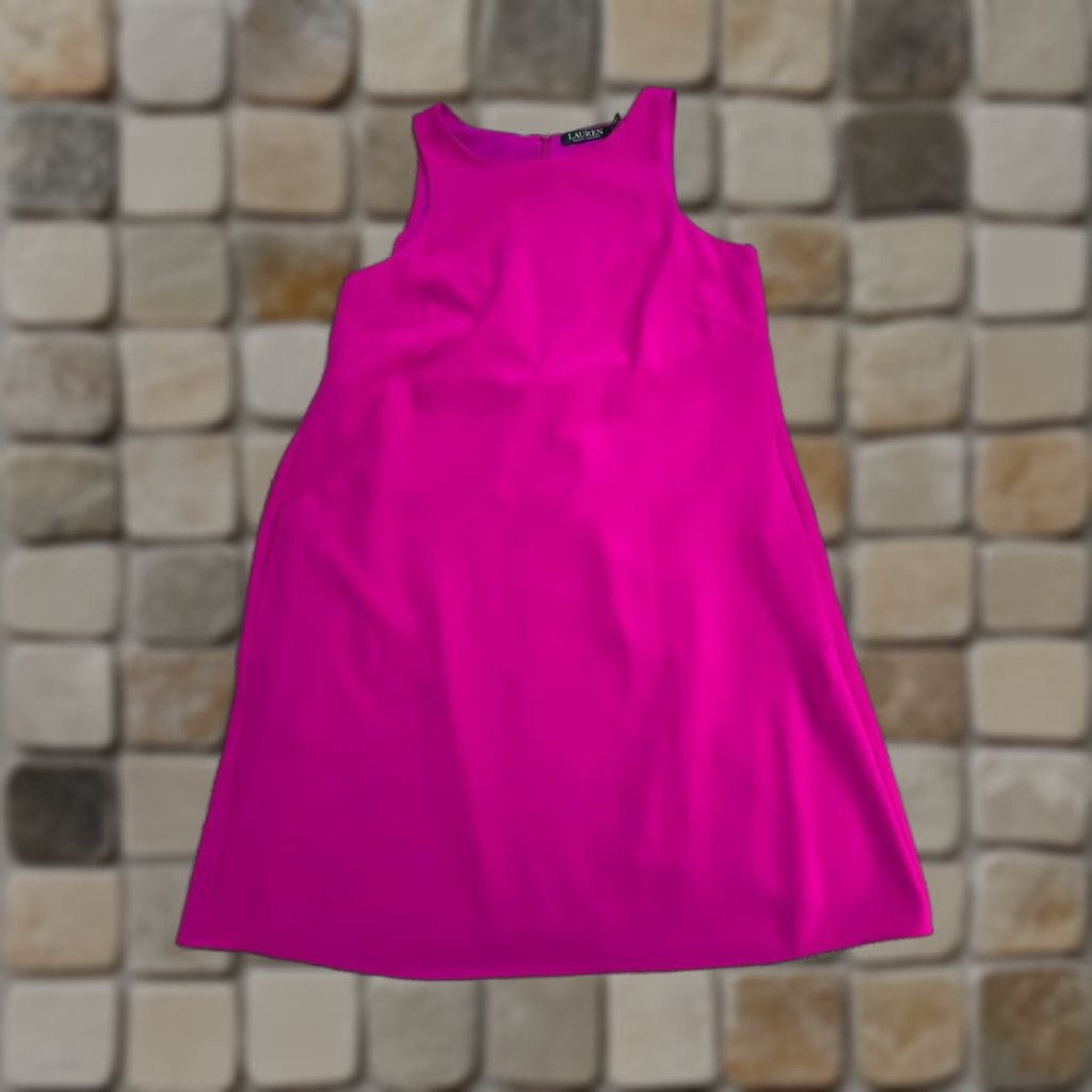 Ralph Lauren Lauren Ralph Lauren Dress Womens 12 Purple Back Zip Round Neck A-Line Classic Size XL / US 12-14 / IT 48-50 - 1 Thumbnail