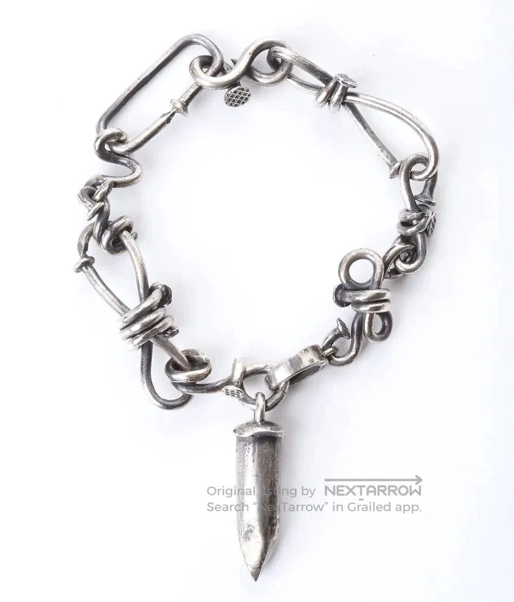 Guidi Silver Chain Link Bracelet with Spike Pendant. Size ONE SIZE - 1 Thumbnail
