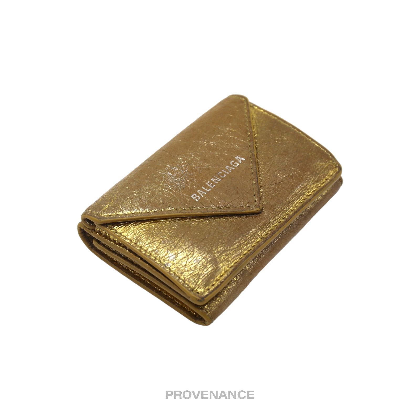 Balenciaga 🔴 Balenciaga Papier Mini Wallet - Metallic Gold Leather Size ONE SIZE - 3 Thumbnail