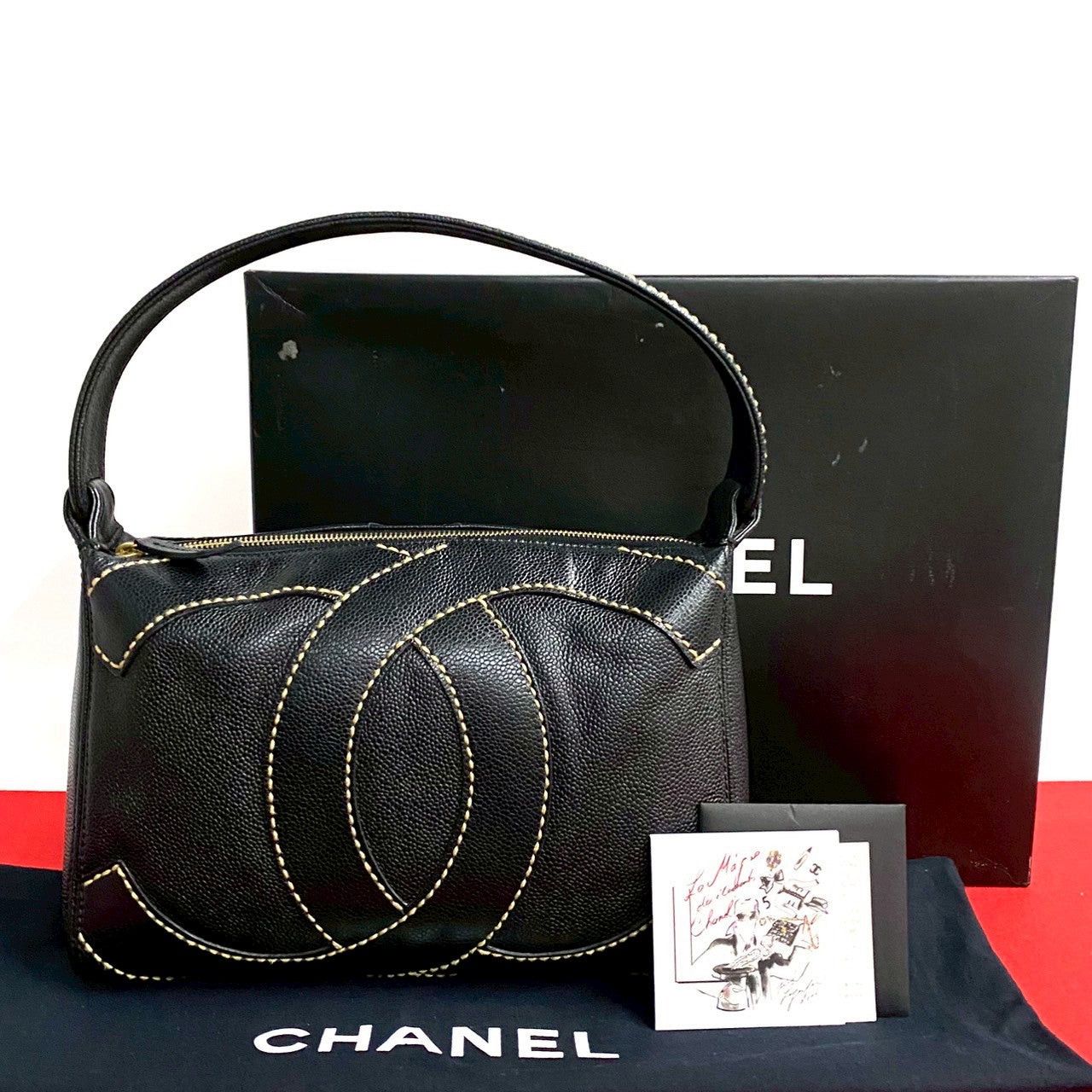 Chanel Chanel Handbag Black Leather Size ONE SIZE - 1 Thumbnail