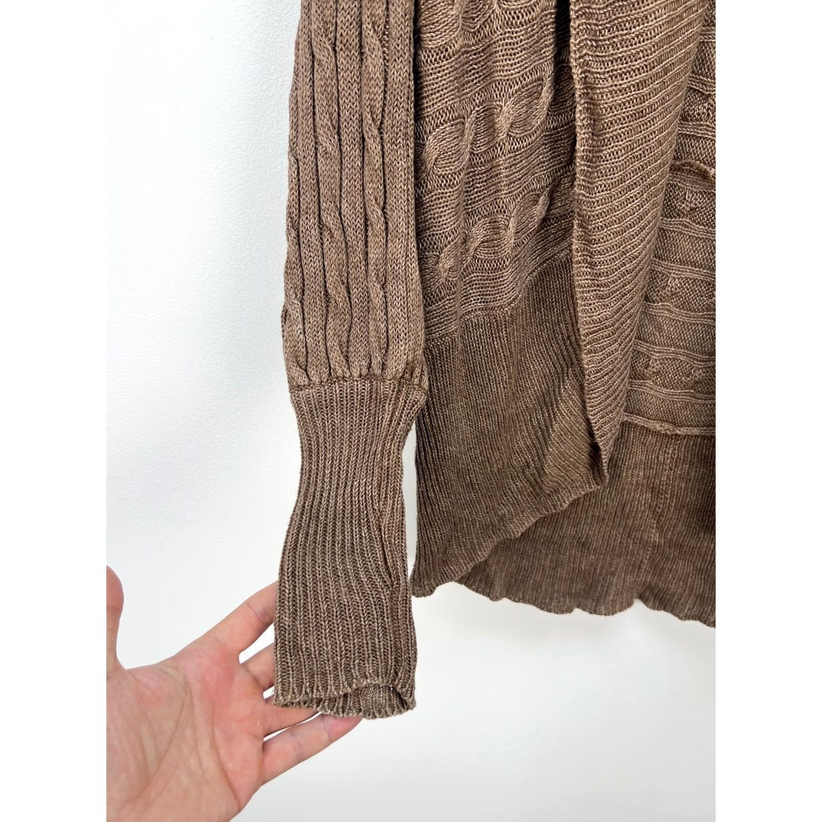 Ralph Lauren Ralph Lauren Linen Open Cardigan Knit Sweater Women S Vintage 100% Linen S Light Mokka Brown Front Open Armpit 22in Length 28in Sleeve 29.5in Mens? Size S / US 4 / IT 40 - 5 Thumbnail