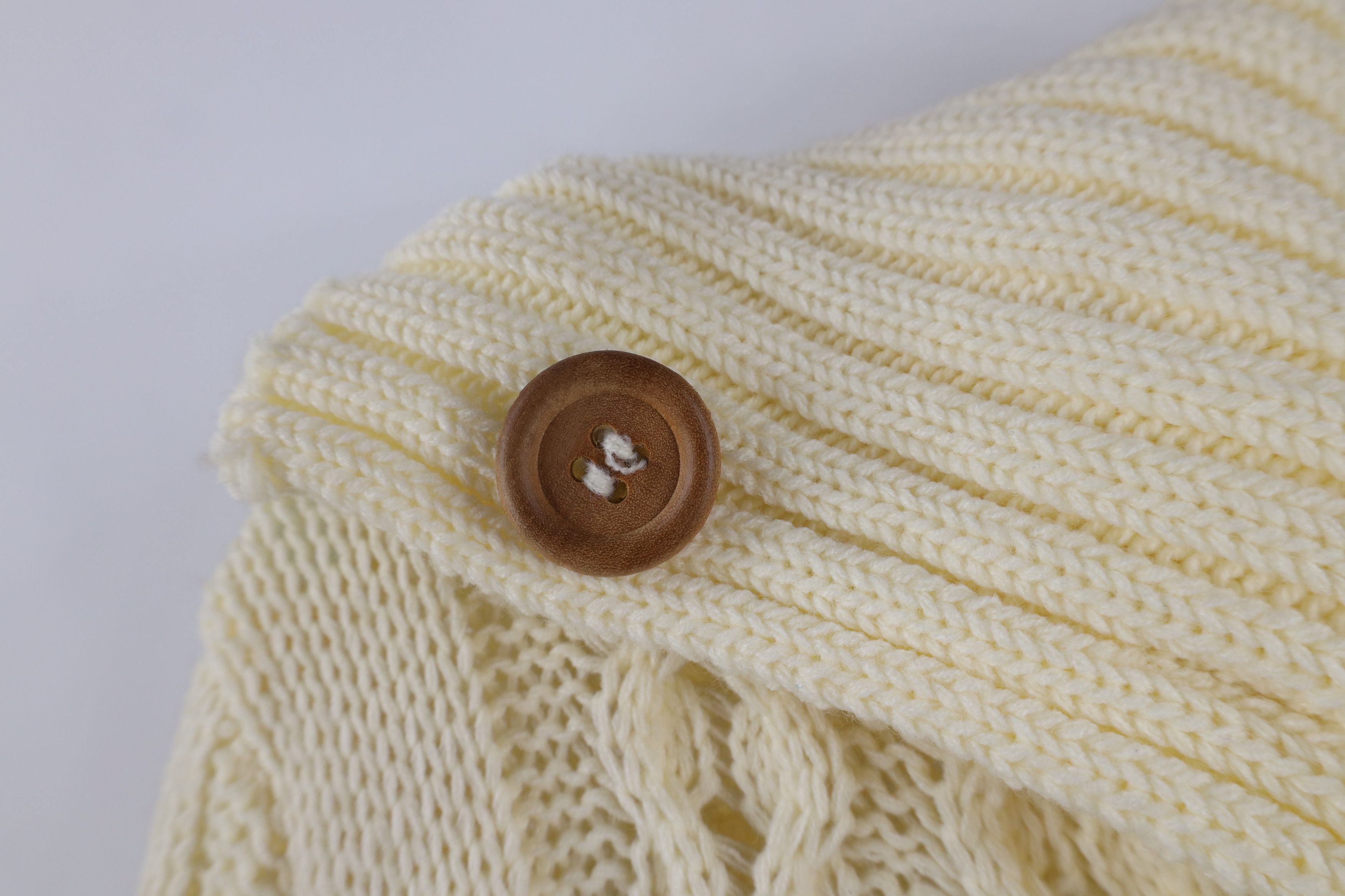 Vintage Deadstock Vintage 70s Cable Knit Fisherman Cardigan Sweater Size L / US 10 / IT 46 - 9 Thumbnail