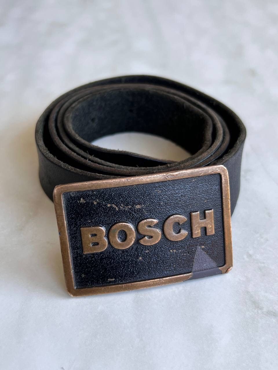 Vintage Vintage 90s Y2K Bosch Mike Follmer Belt Leather Metal Logo Size ONE SIZE - 1 Thumbnail