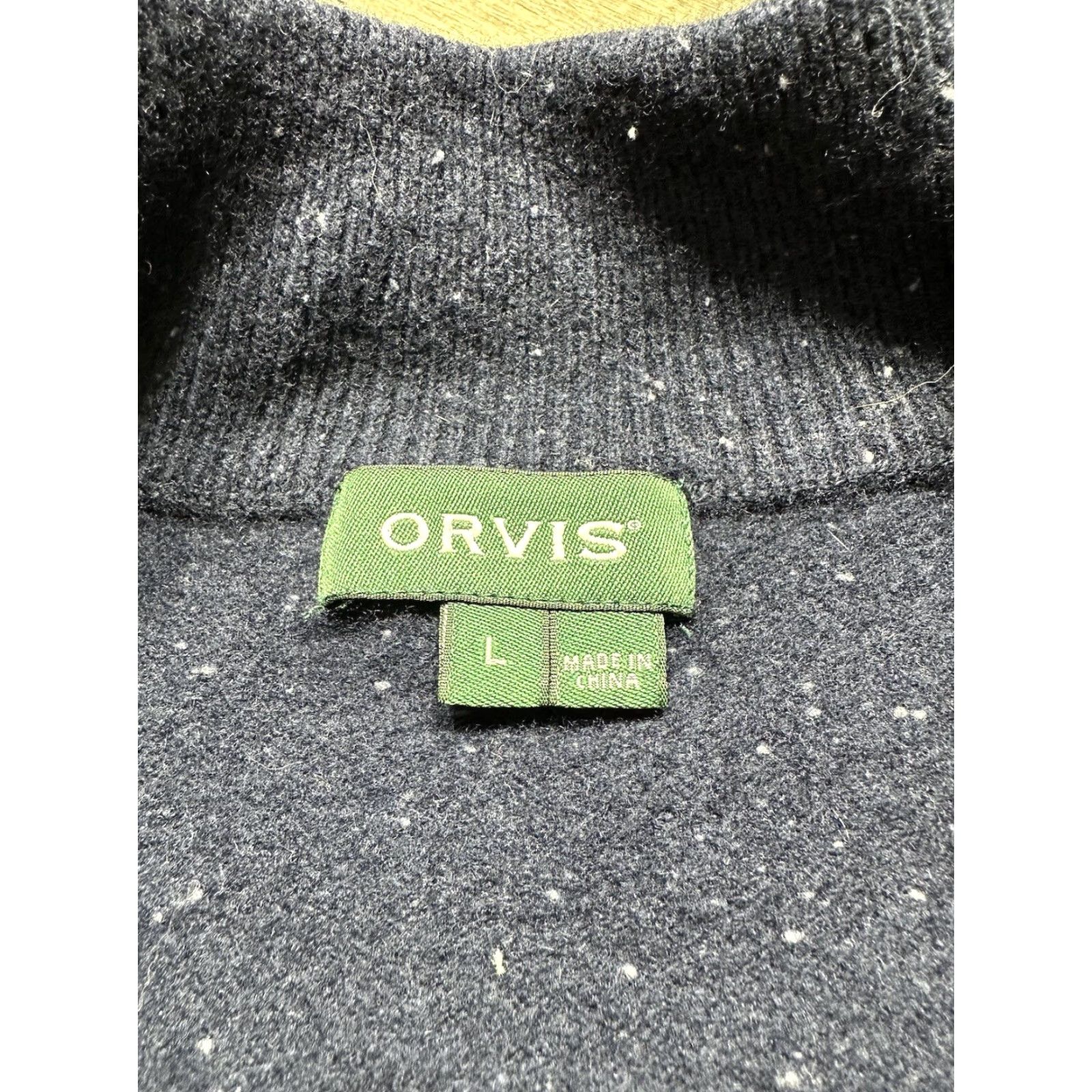 Orvis Orvis Sweater Mens Large Navy Blue Speckled Knit Wool 1/4 Zip Casual Pullover Size US L / EU 52-54 / 3 - 3 Thumbnail