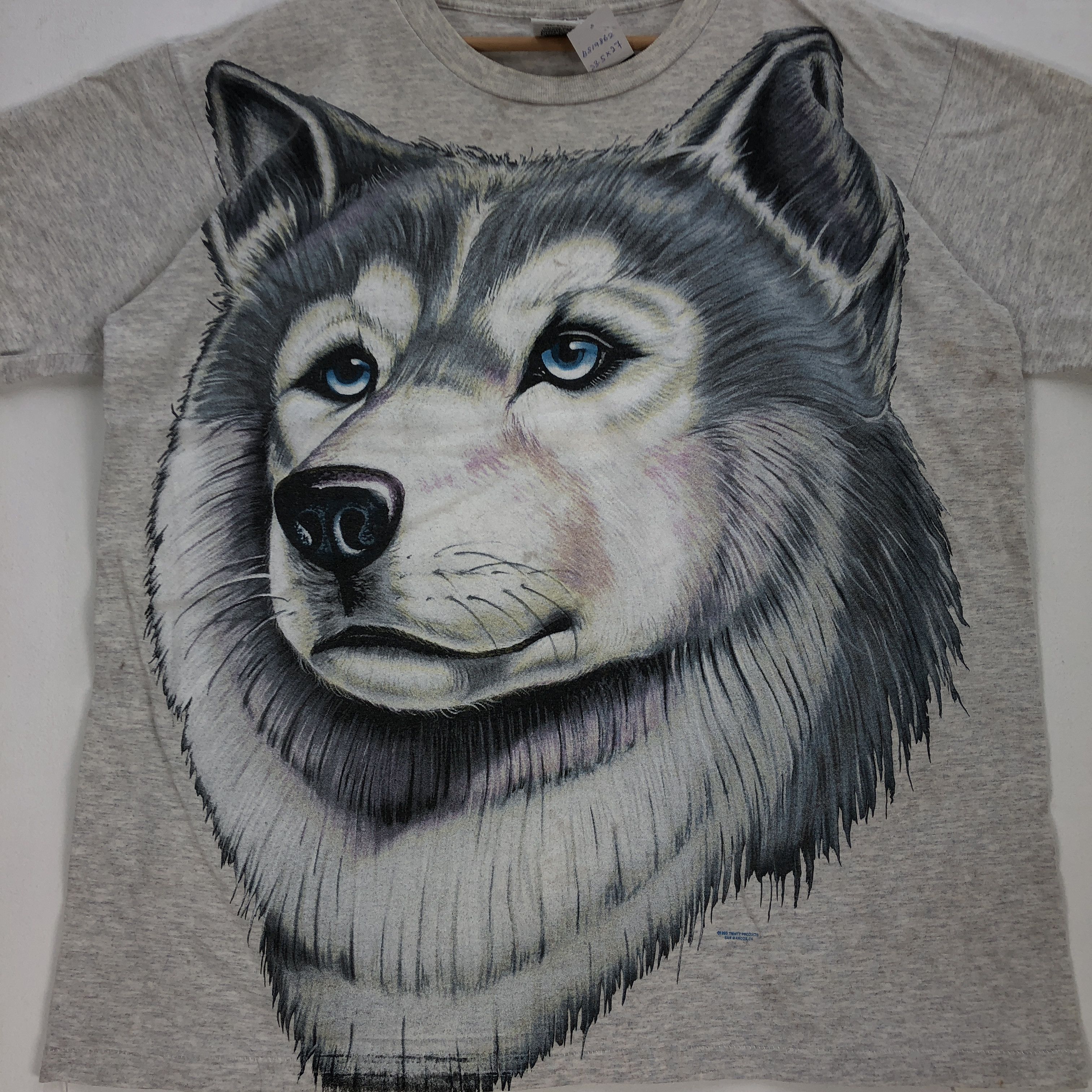 Vintage Vintage 90s Animal T Shirt Habitat White Wolf Crewneck Tees Size US L / EU 52-54 / 3 - 3 Thumbnail