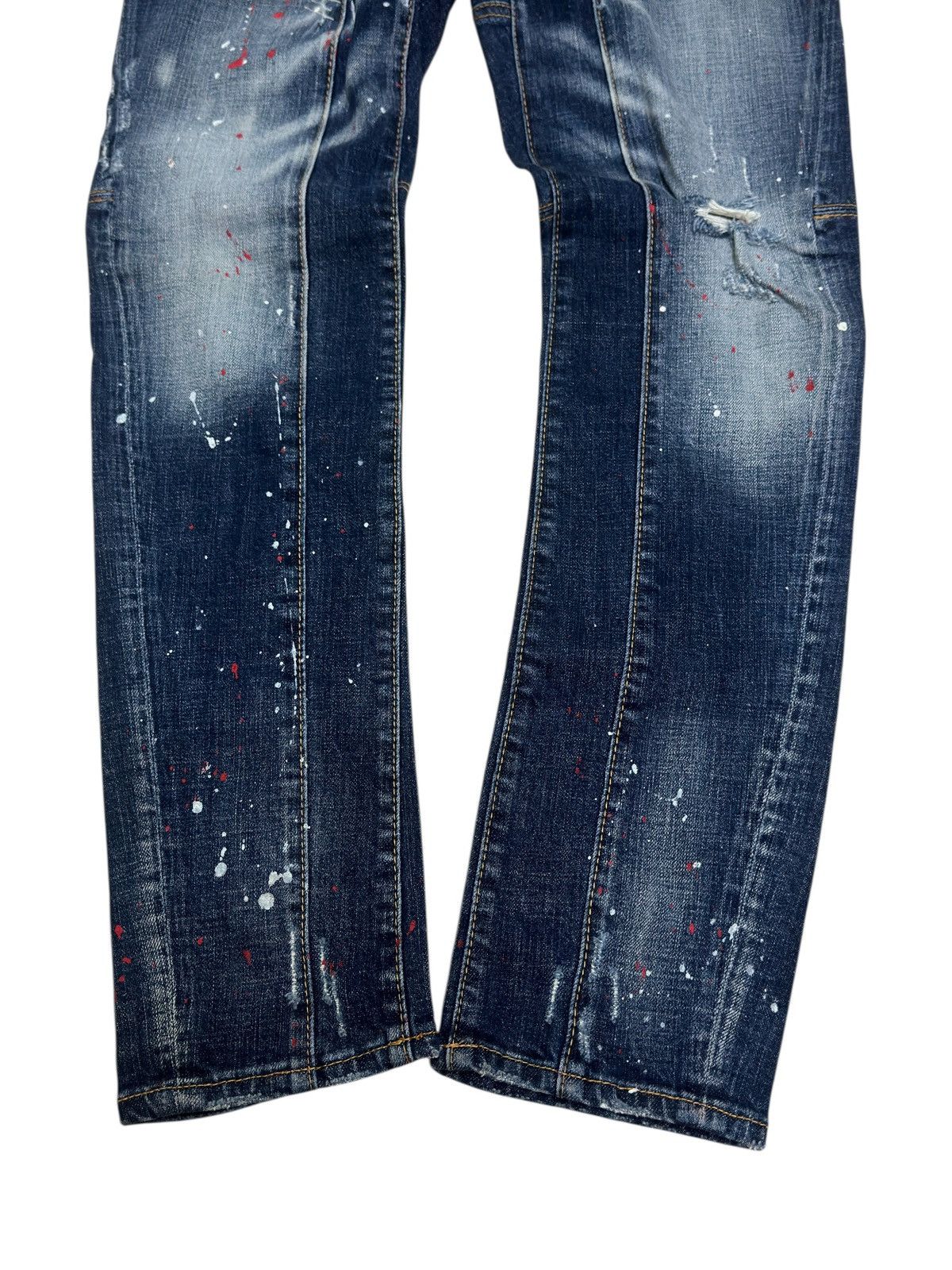 Dsquared2 DSQUARED2 Paint Splatter Distressed Denim Jeans Vintage Wash Size US 29 - 7 Thumbnail