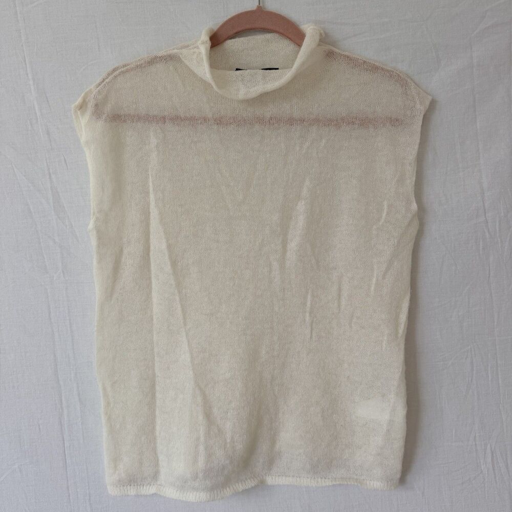 Weekend Max Mara Weekend Max Mara Alpaca Blend Sheer Knit Top Ivory XL Italy Size XL / US 12-14 / IT 48-50 - 2 Thumbnail
