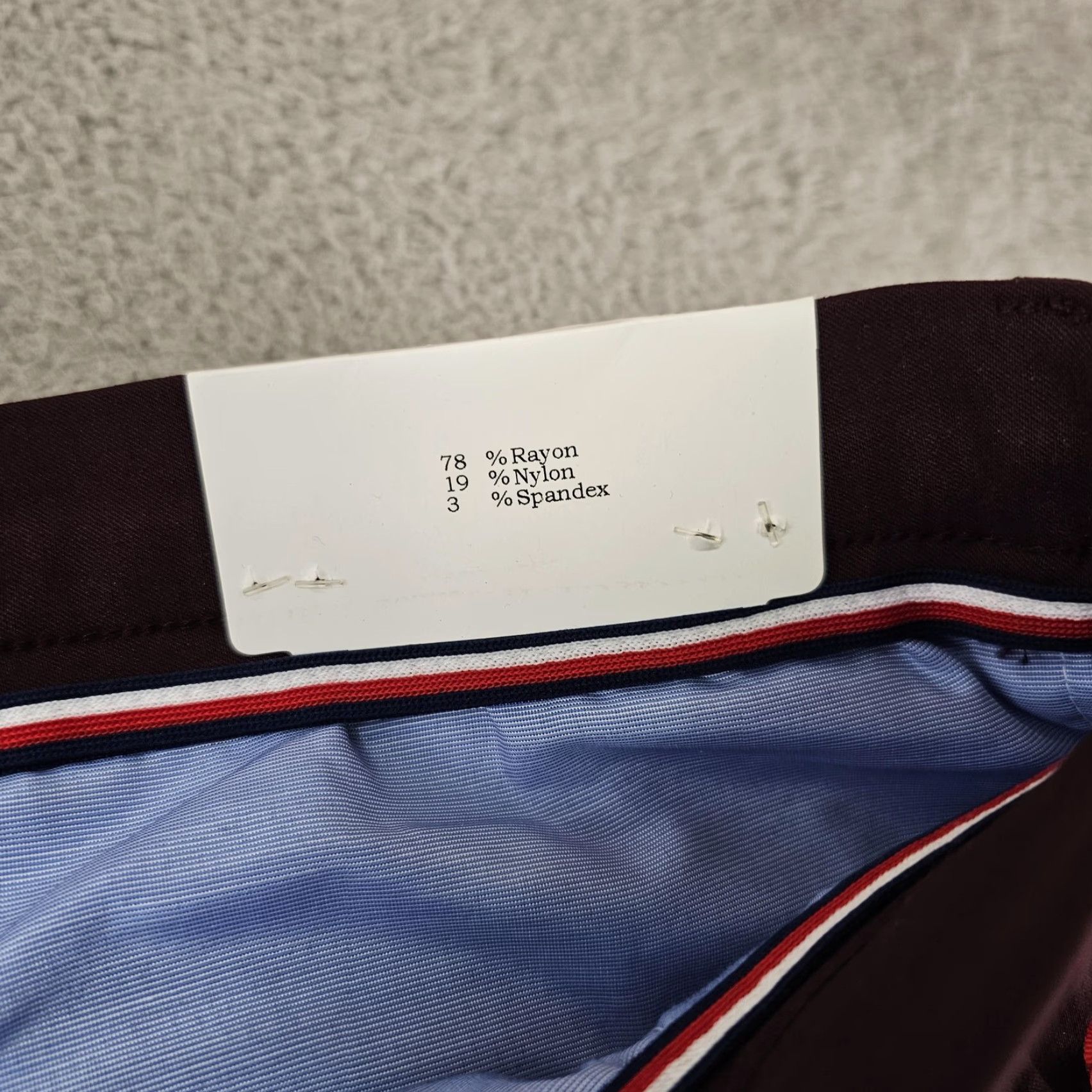 Tommy Hilfiger Tommy Hilfiger Pants Mens 40x34 Burgundy THFlex Tate Stretch Dress TTEAPH1A0151 Size US 40 / EU 56 - 4 Thumbnail