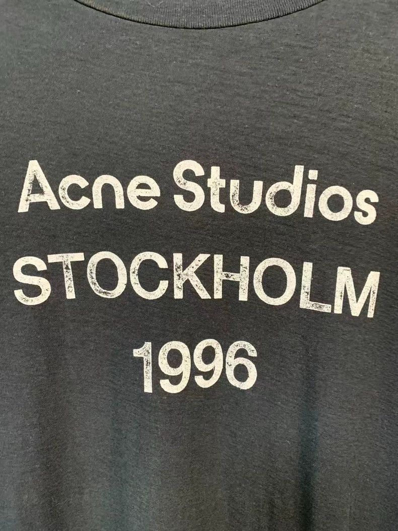 Acne Studios Acne Studios Black distressed washed T-shirt with letter-p Size US XL / EU 56 / 4 - 2 Thumbnail