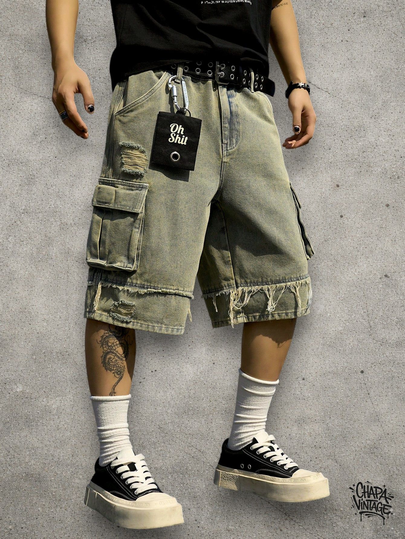 Vintage Cargo denim shorts Size US 32 / EU 48 - 2 Thumbnail