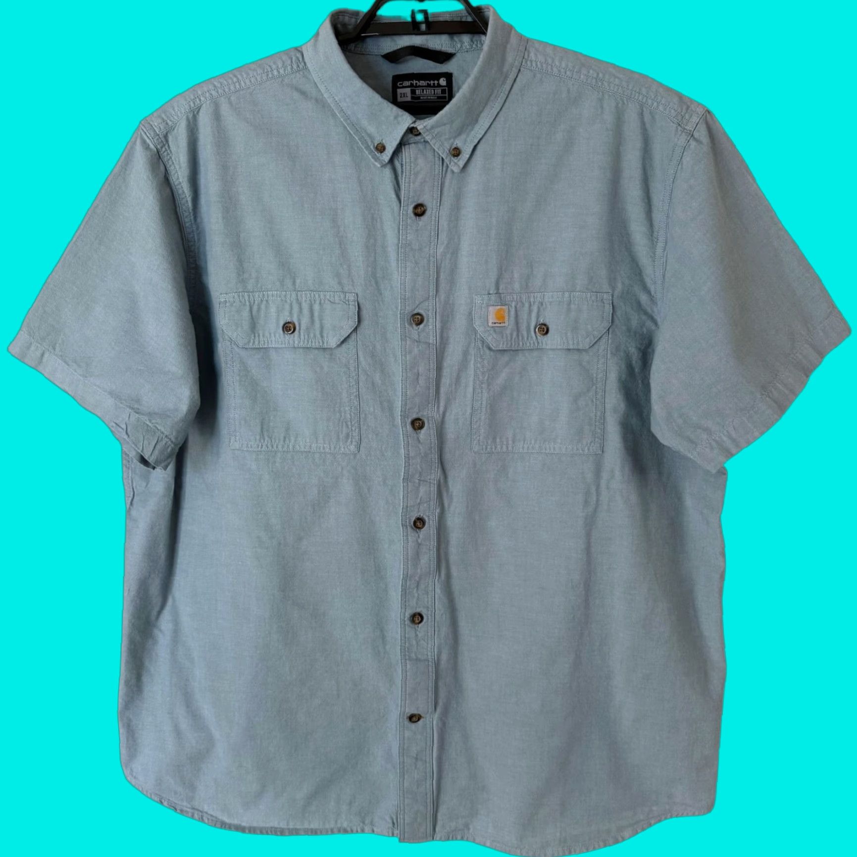 Carhartt VINTAGE Carhartt Chambray Button-Up Shirt Mens 2XL XXL Relaxed Fit Blue Classic Western Size US XXL / EU 58 / 5 - 1 Thumbnail