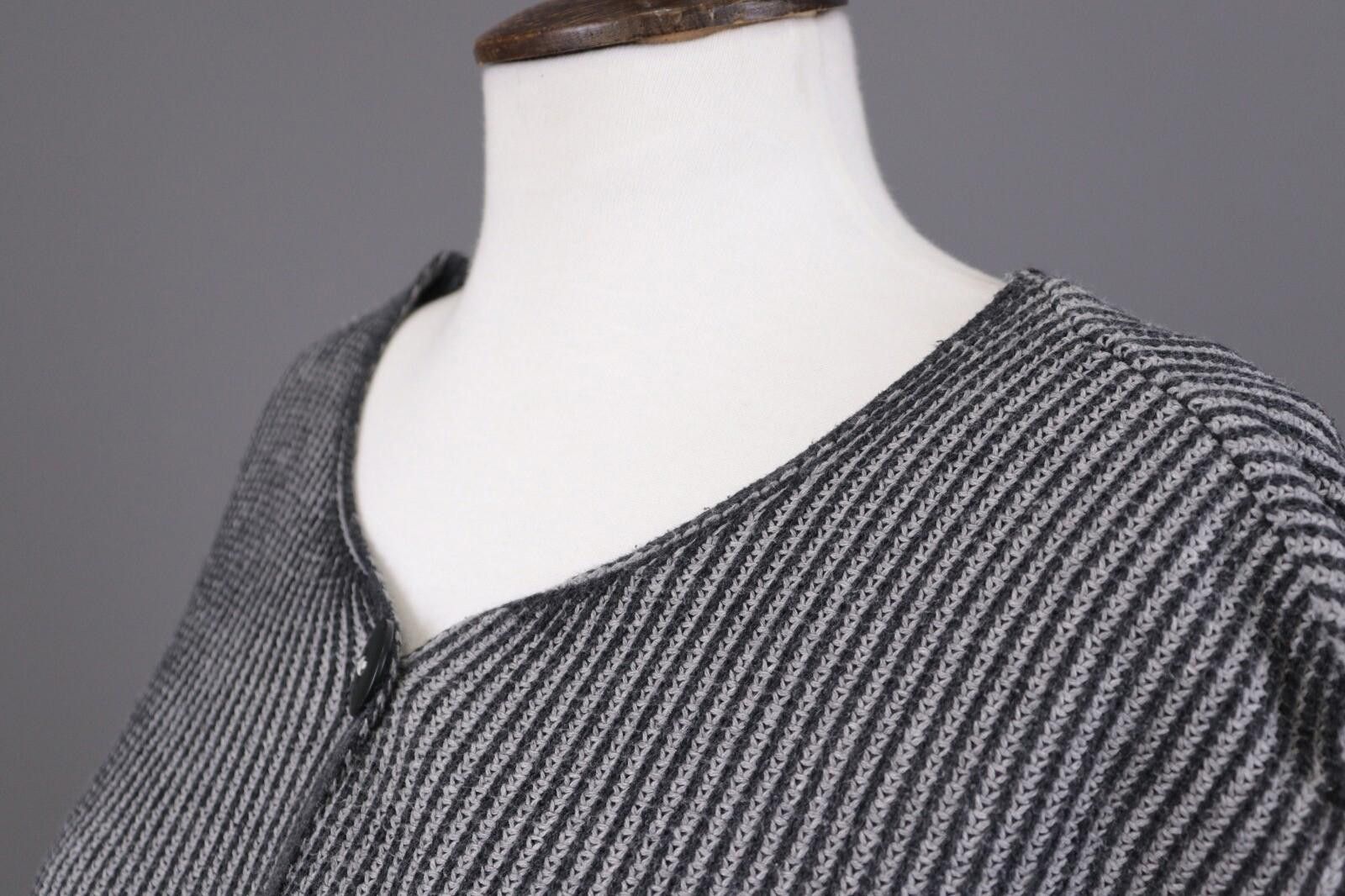 Designer Gudrun Sjöden Gray Pinstriped Knit Cardigan Sweater Size S Size S / US 4 / IT 40 - 7 Thumbnail