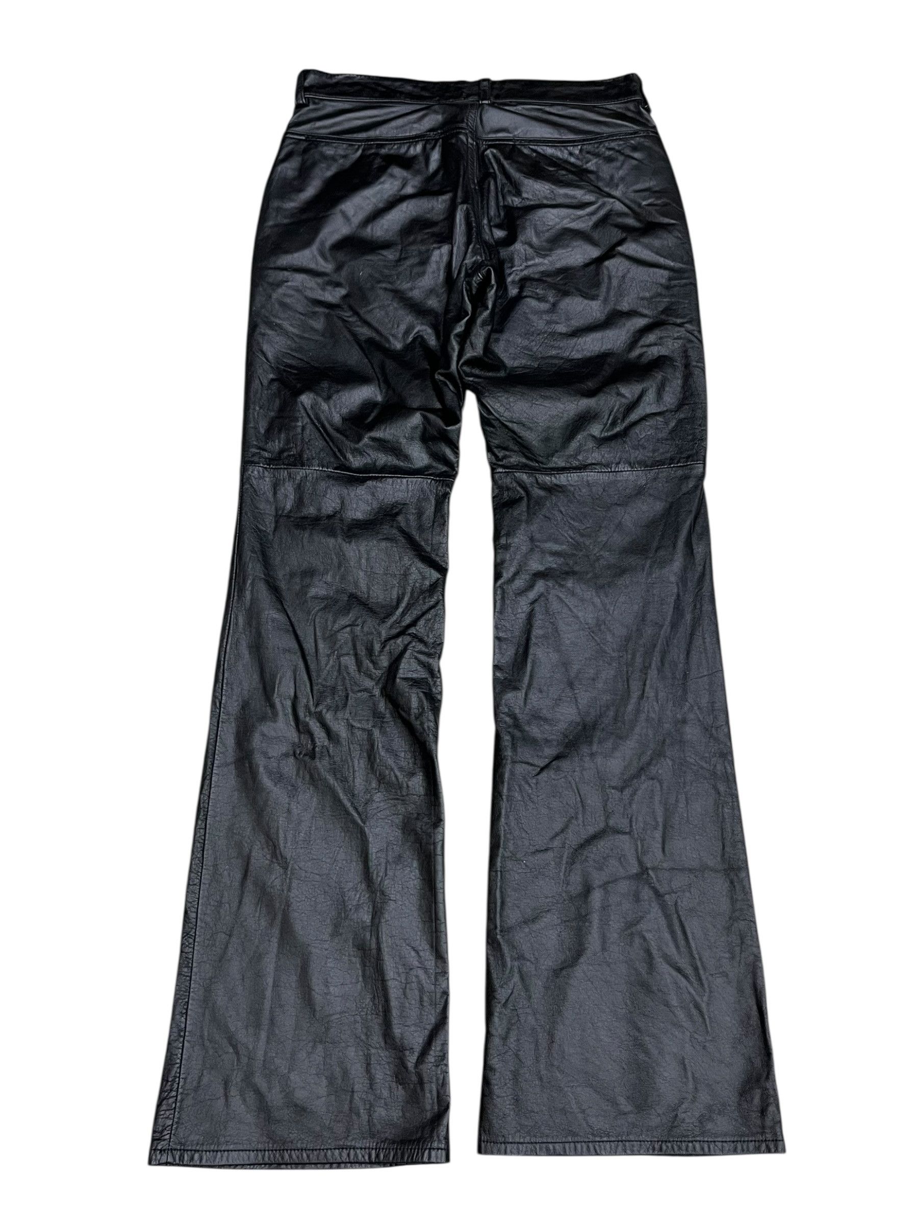 Nicole Club 🔥90’s NICOLE MATSUDA Black Punk Flare Light Leather Pants Size US 28 / EU 44 - 4 Thumbnail